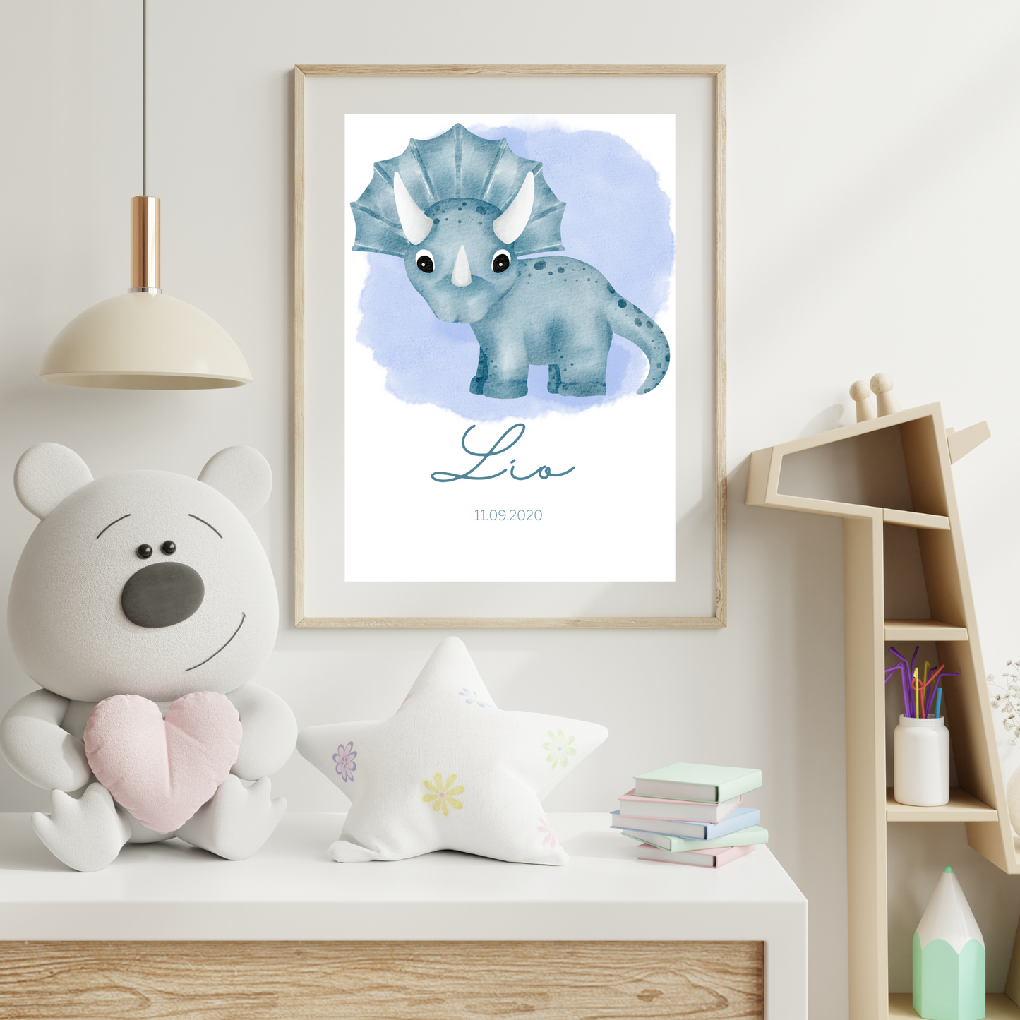 Geburtsposter mit Dino-Motiv - Poster Din A1 (hoch)