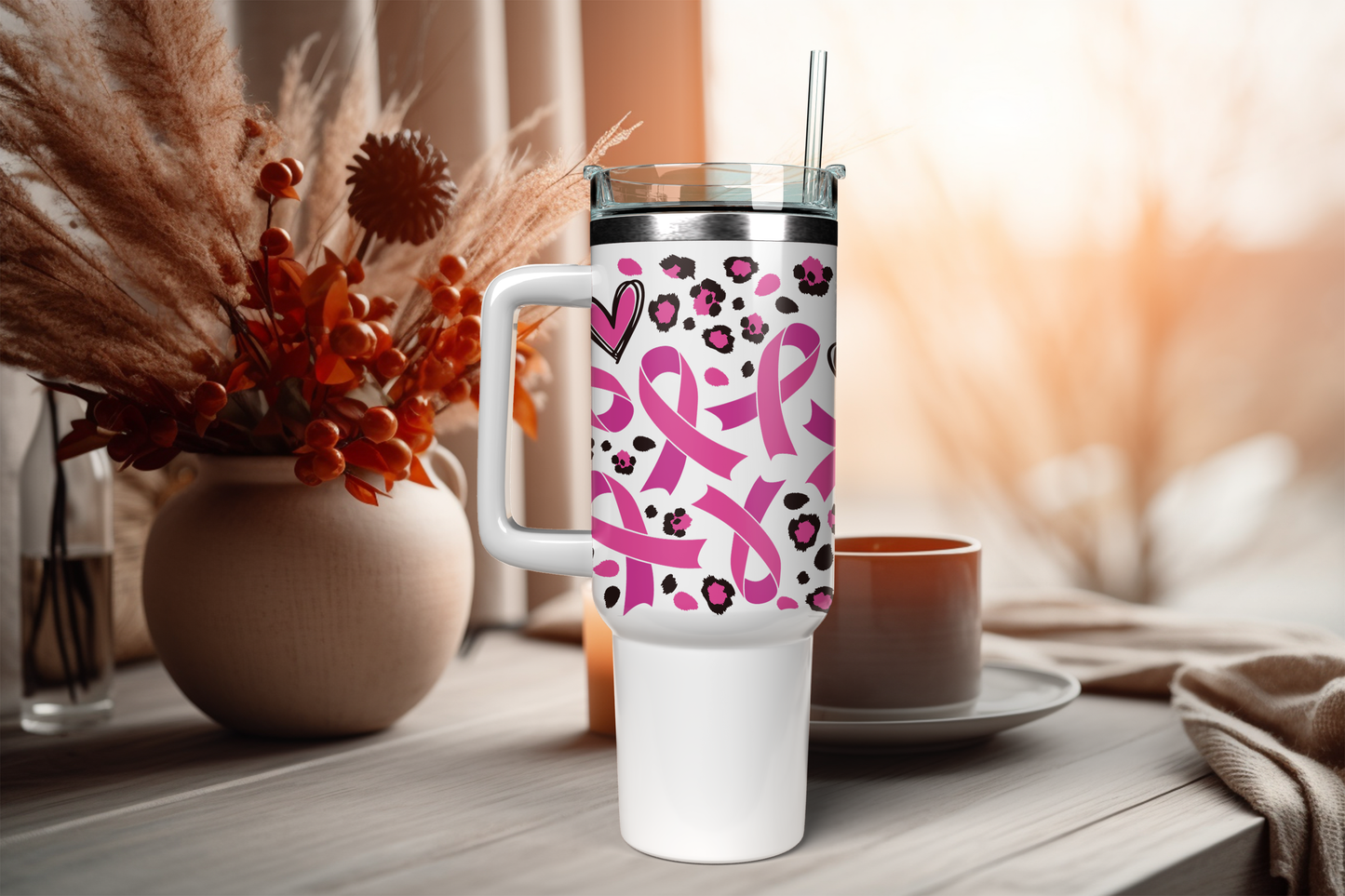 UV DTF Aufkleber Brustkrebs | Sticker | für 40oz Tumbler | zum selbst aufkleben