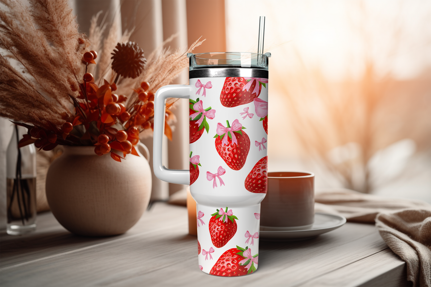 UV DTF Aufkleber Erdbeeren | Strawberry | Sticker | für 40oz Tumbler | zum selbst aufkleben