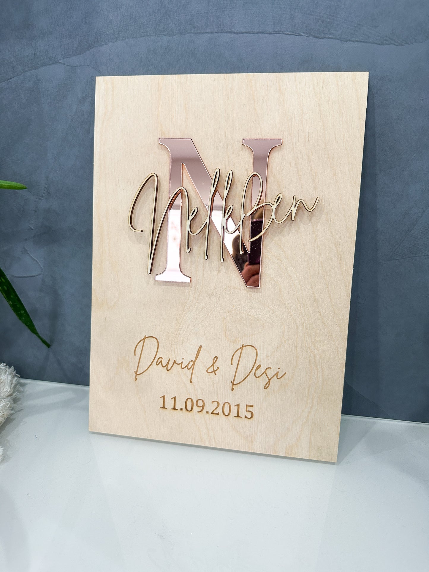 3D Hochzeitsbild mit Namen & Datum | Hochzeitsgeschenkt | Geschenk zur Hochzeit | Geschenkidee Hochzeit