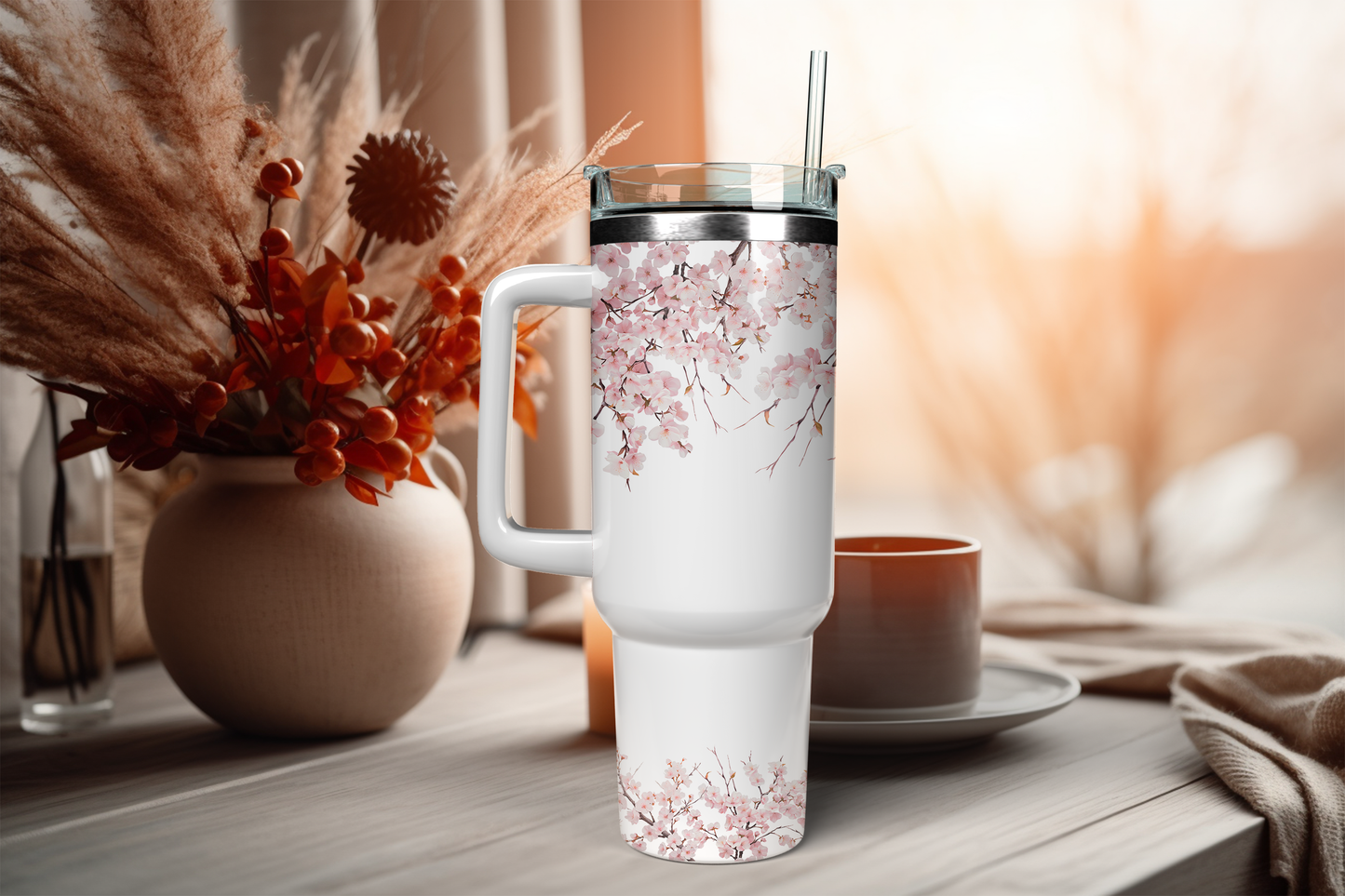 UV DTF Aufkleber Kirschblüten | Sticker | für 40oz Tumbler | zum selbst aufkleben