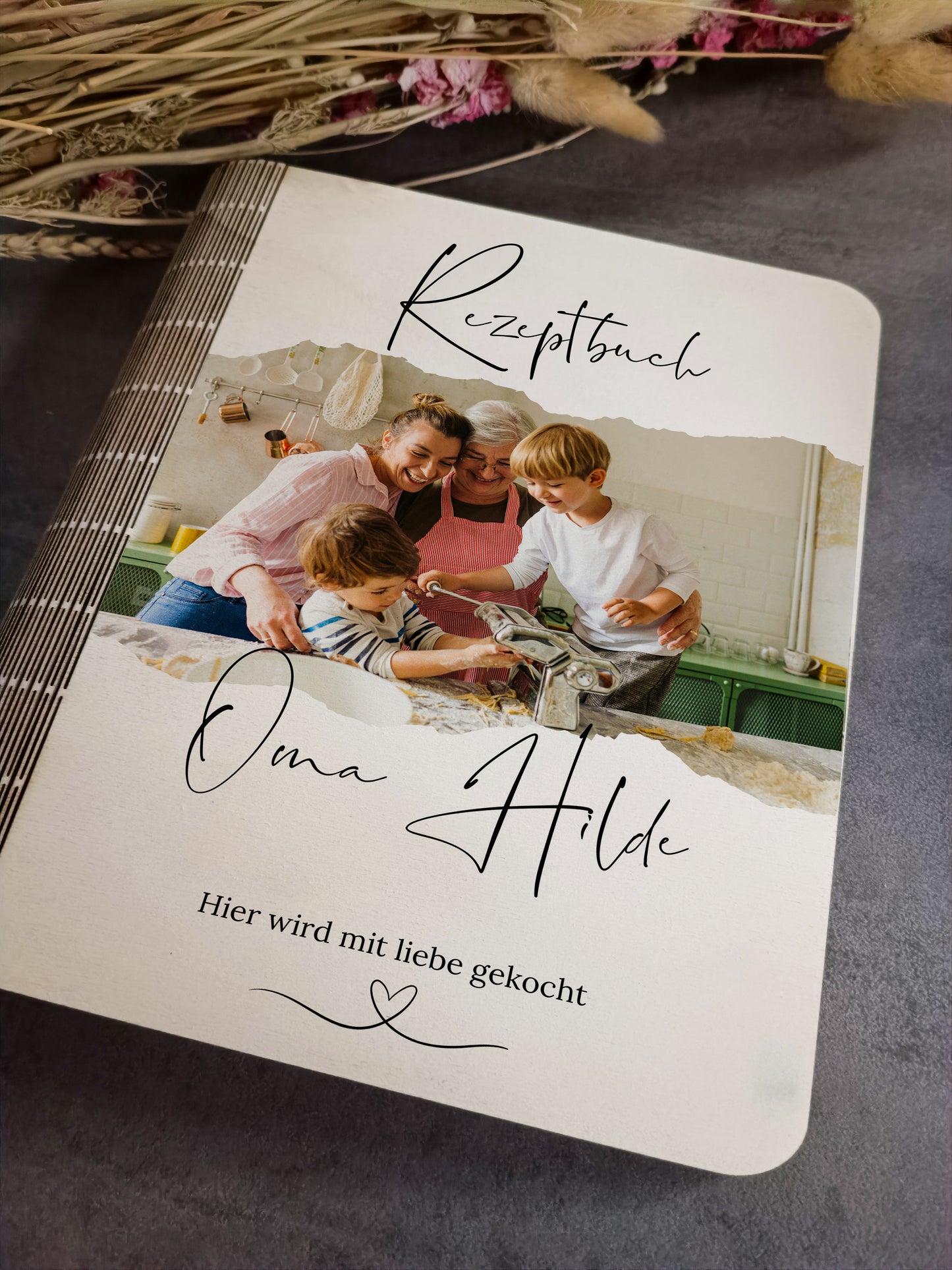Personalisiertes Rezeptbuch mit Foto | Kochbuch aus Holz | Geschenk für Mama | Geschenkidee Kochliebhaber | Rezeptbuch aus Holz | Rezeptebuch