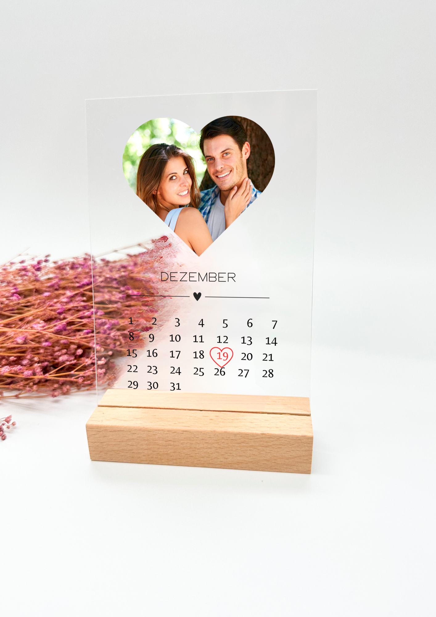 Hochzeitsfoto auf Acrylglas mit Kalender | Hochzeitsgeschenk | Geschenk zur Hochzeit