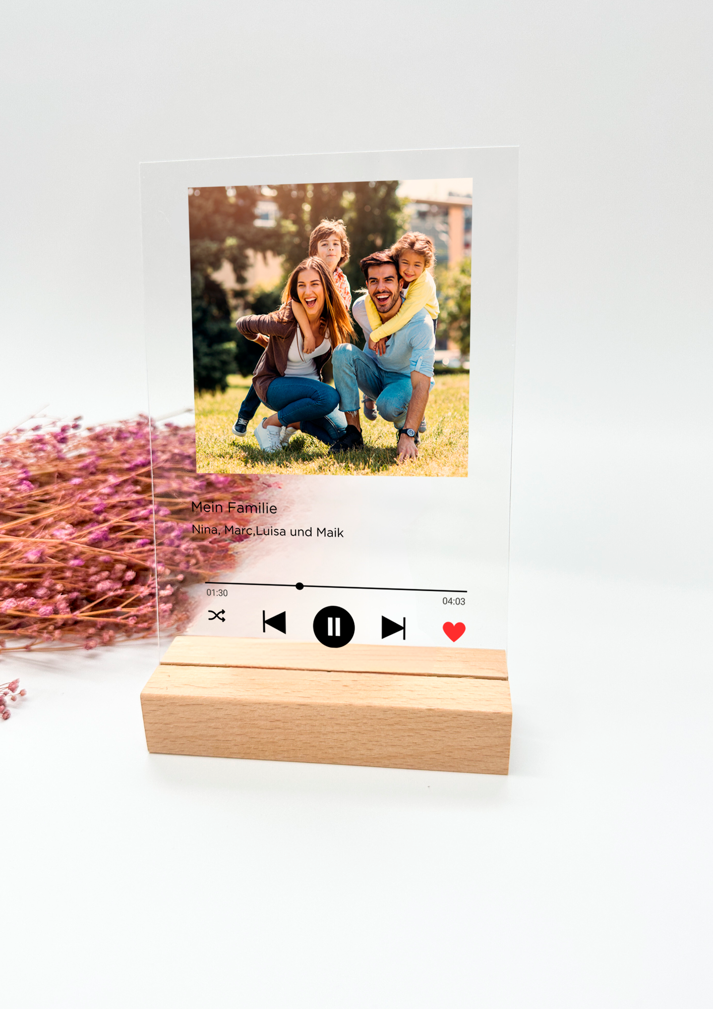 Musikbild auf Acrylglas | personalisierte Song Platte | Geschenk für Familien