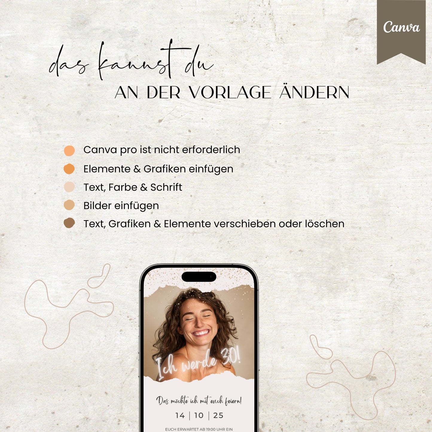 Digitale Geburtstagseinladung | Vorlage Einladung | Foto | digitale Einladung | Einladung | Card | Geburtstag | Canva Vorlage