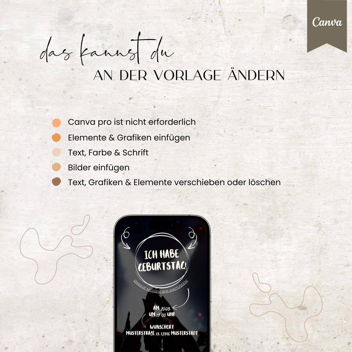 Digitale Geburtstagseinladung | Einladung für Männer | Männer| digitale Einladung | Einladung | Card | Geburtstag | Canva Vorlage