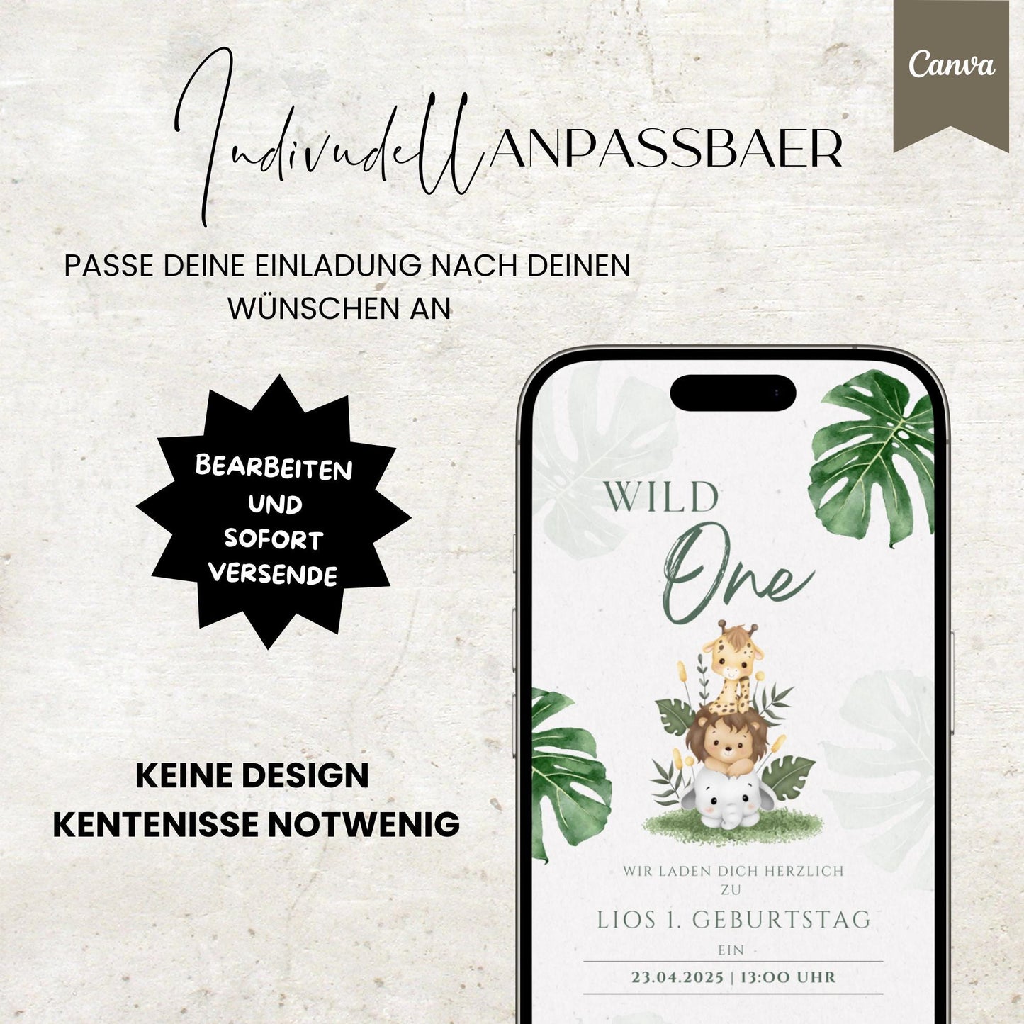 Digitale Geburtstagseinladung Kind | Vorlage Einladung | Kindergeburtstag | digitale Einladung | eCard | Geburtstag | Canva Vorlage |