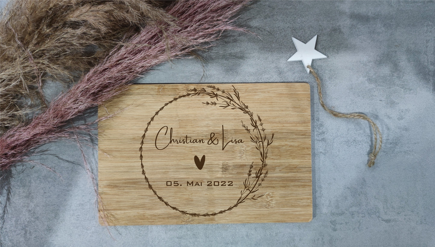 Brettchen mit euren Namen und Hochzeitsdatum | Frühstücksbrettchen | Hochzeit | Hochzeitsgeschenk | Frühstücksbrettchen personalisiert | Holz