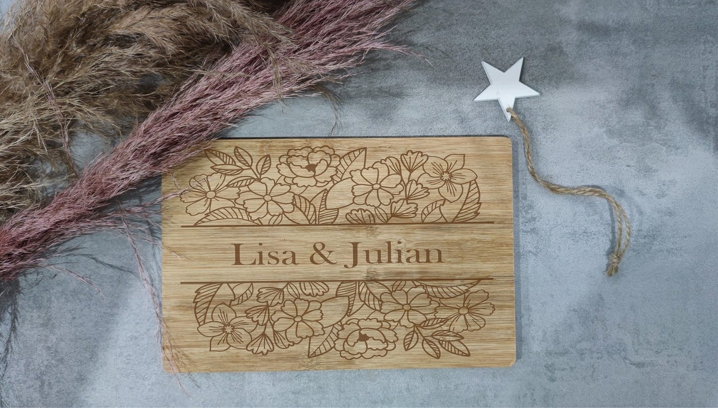 Brettchen mit euren Namen und Hochzeitsdatum | Frühstücksbrettchen | Hochzeit | Hochzeitsgeschenk | Frühstücksbrettchen personalisiert | Holz