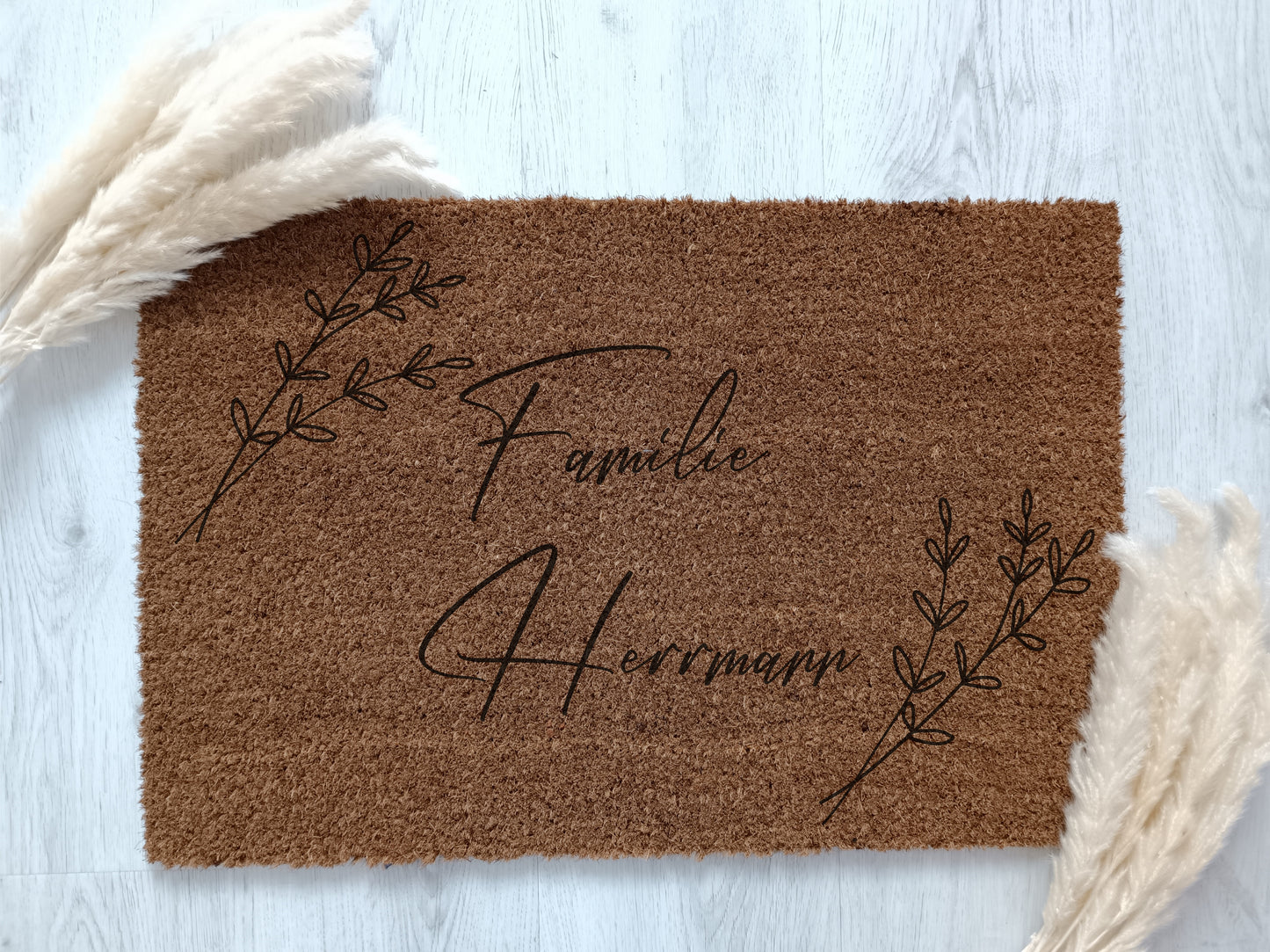 Personalisierte Fußmatte mit eurem Namen aus Kokos