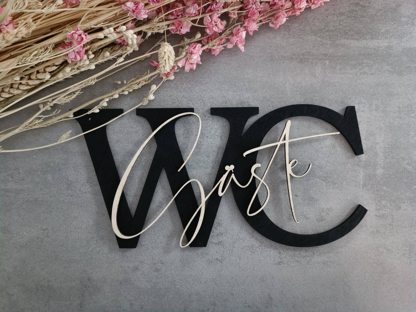 WC Türschild 3D | Gäste WC Schriftzug | Gäste WC 3D