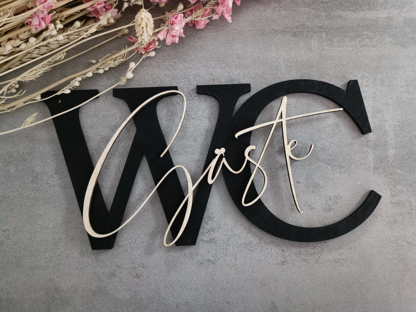 WC Türschild 3D | Gäste WC Schriftzug | Gäste WC 3D