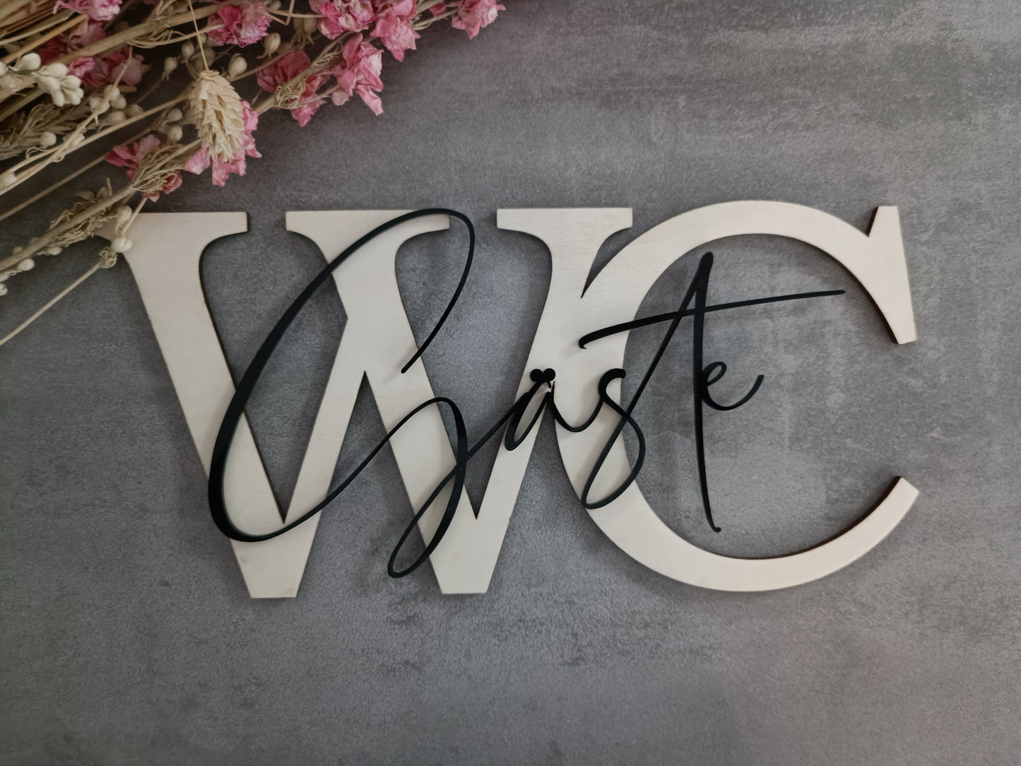WC Türschild 3D | Gäste WC Schriftzug | Gäste WC 3D
