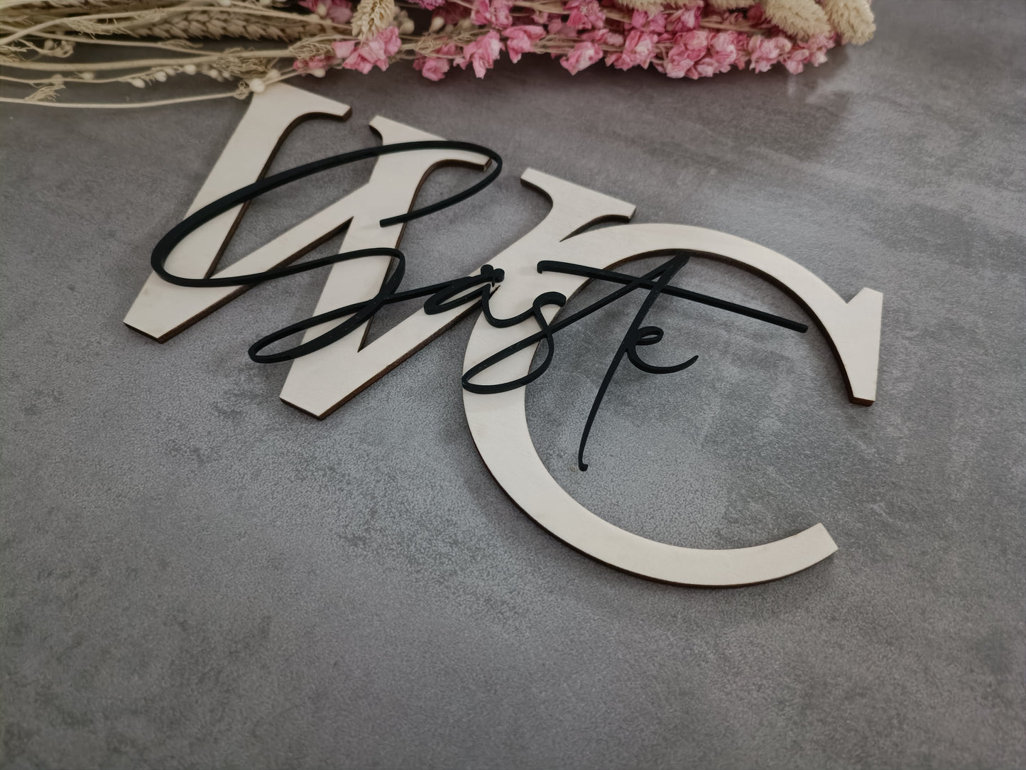 WC Türschild 3D | Gäste WC Schriftzug | Gäste WC 3D