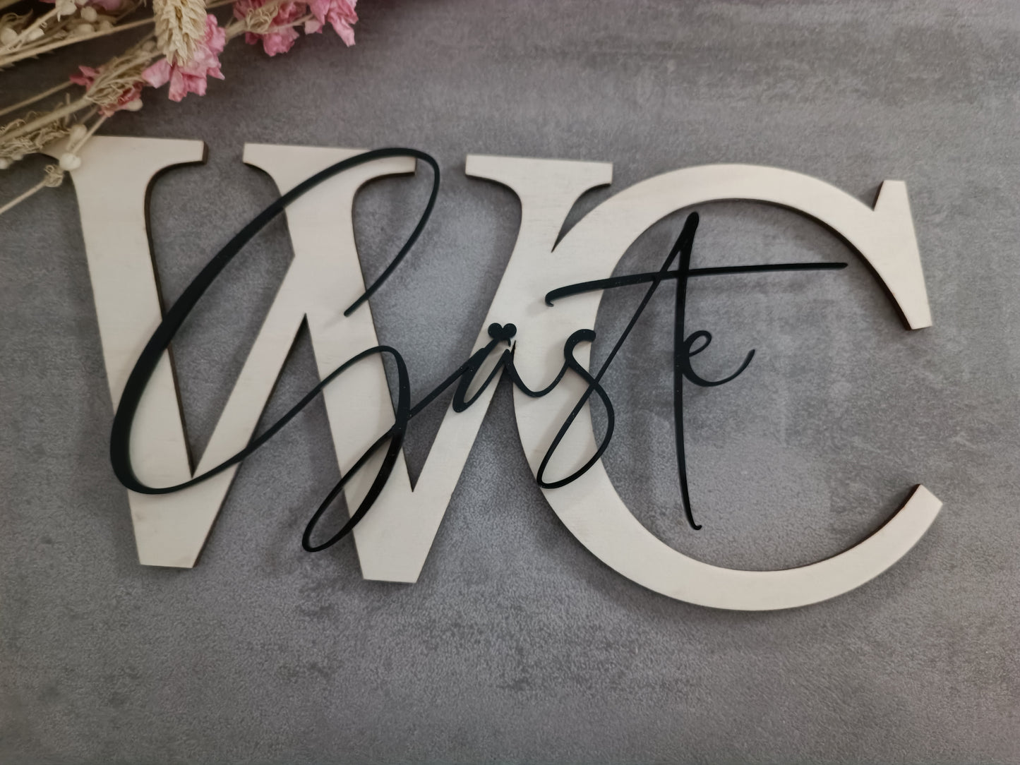 WC Türschild 3D | Gäste WC Schriftzug | Gäste WC 3D