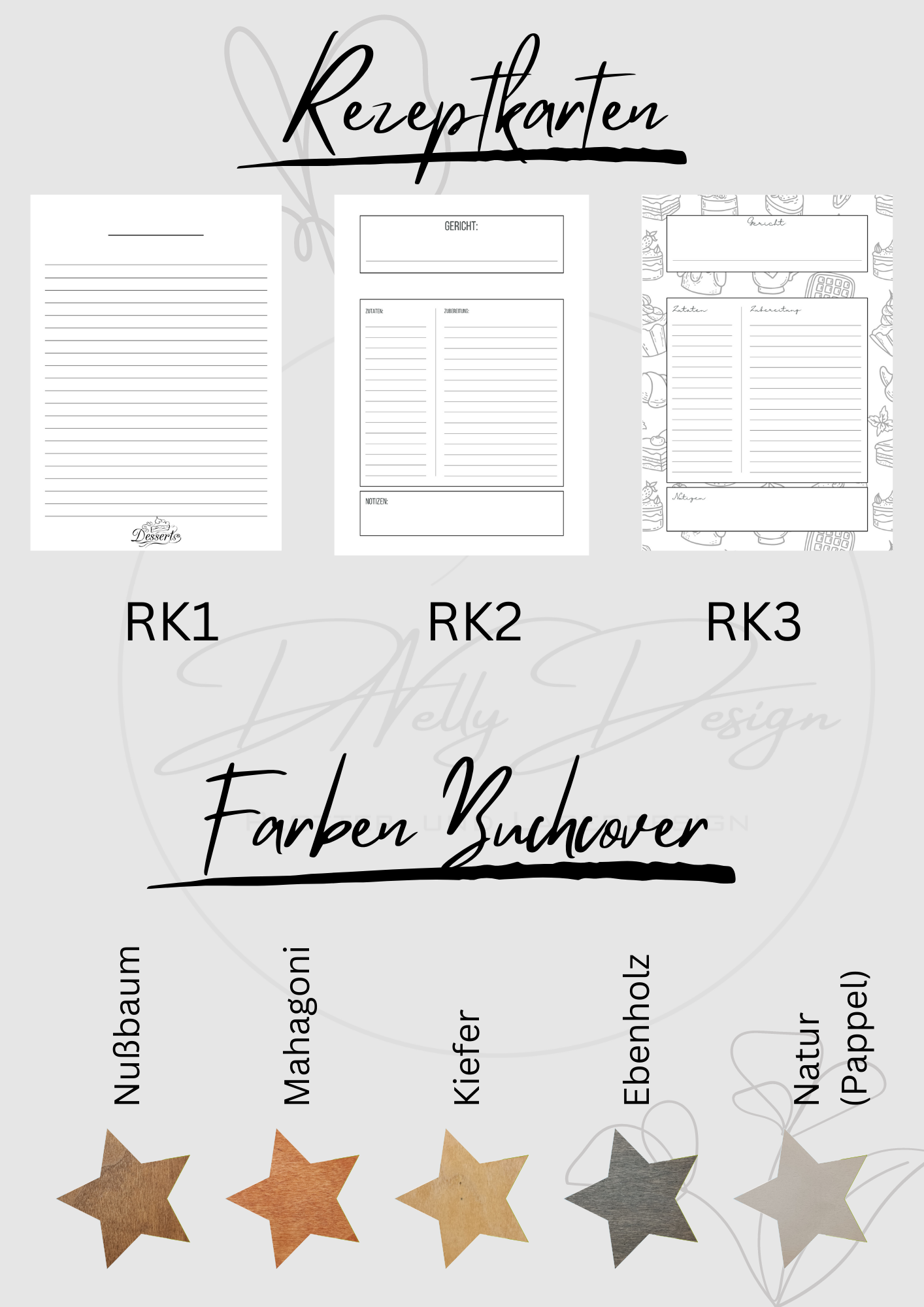 Personalisiertes Dessert Rezeptbuch | Kochbuch aus Holz | Geschenk für Mama | Geschenkidee Kochliebhaber | Rezeptbuch aus Holz | Rezeptebuch