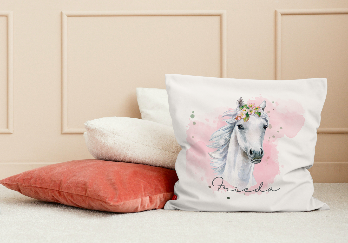 Kissen mit Pferd | Namenskissen | Pferdekissen | Geschenk | Kissen | personalisiert