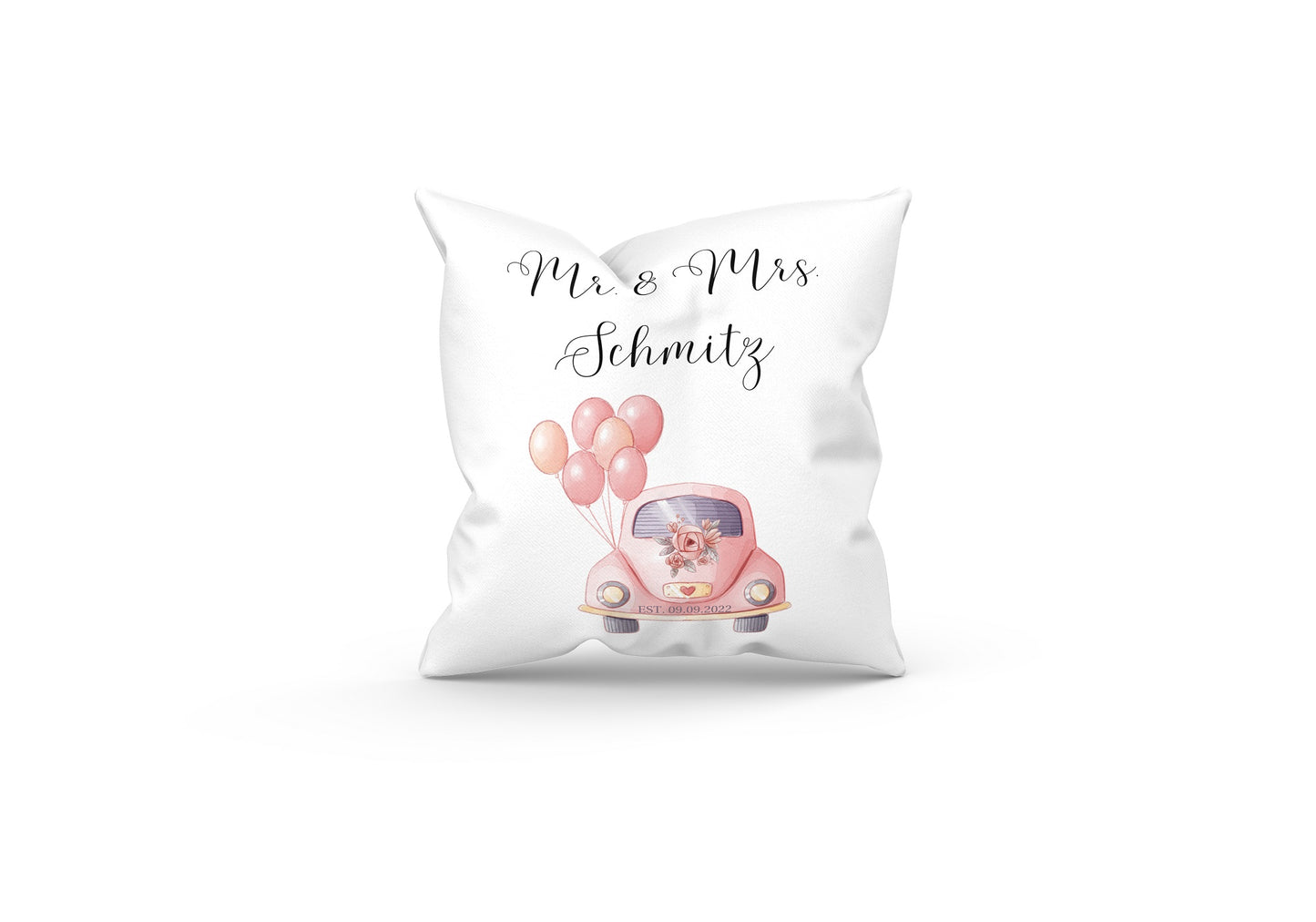 personalisiertes Kissen Mr. & Ms. | Hochzeitskissen | Geschenk | Kissen | personalisiert | Auto | Hochzeitsauto