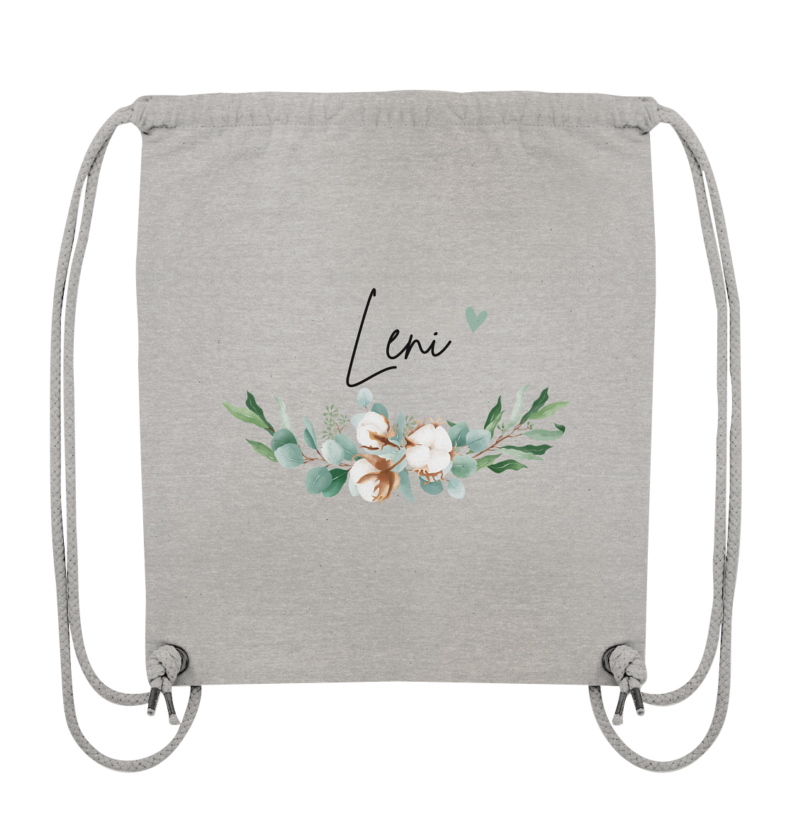 Modernes Eukalyptus Desgin personalisiert mit deinem Namen - Organic Gym-Bag