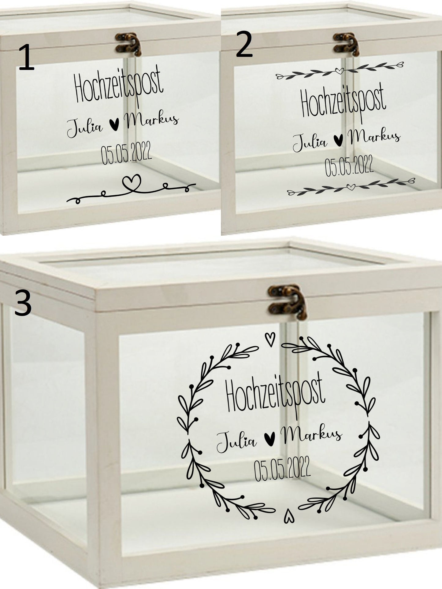 Autocollant pour boîte aux lettres de mariage pour cadeaux d'argent de serre et cartes pour coeur de mariage personnalisé