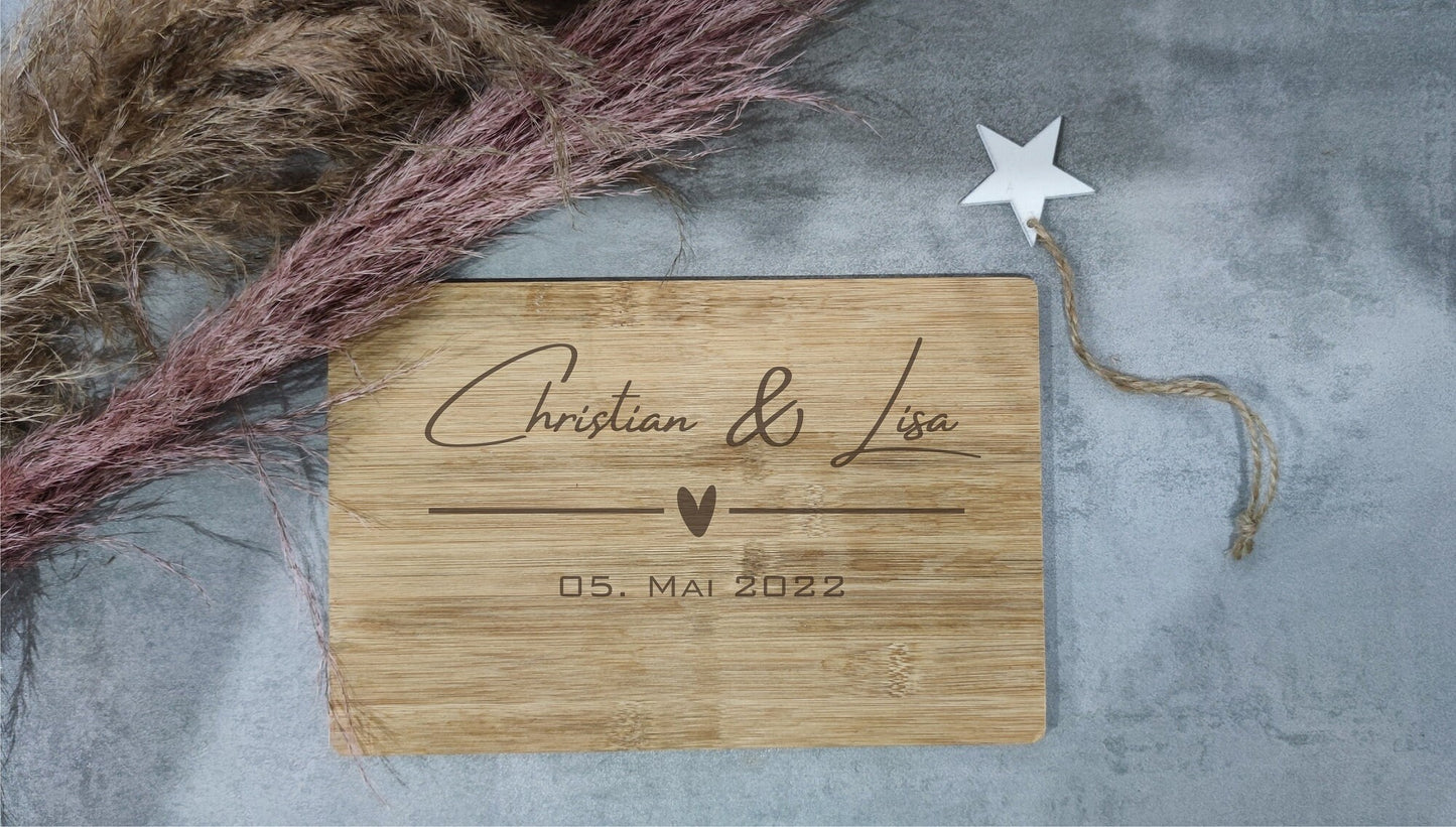 Brettchen mit euren Namen und Hochzeitsdatum | Frühstücksbrettchen | Hochzeit | Hochzeitsgeschenk | Frühstücksbrettchen personalisiert | Holz