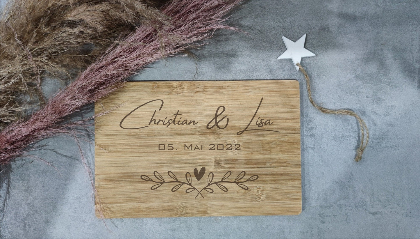 Brettchen mit euren Namen und Hochzeitsdatum | Frühstücksbrettchen | Hochzeit | Hochzeitsgeschenk | Frühstücksbrettchen personalisiert | Holz