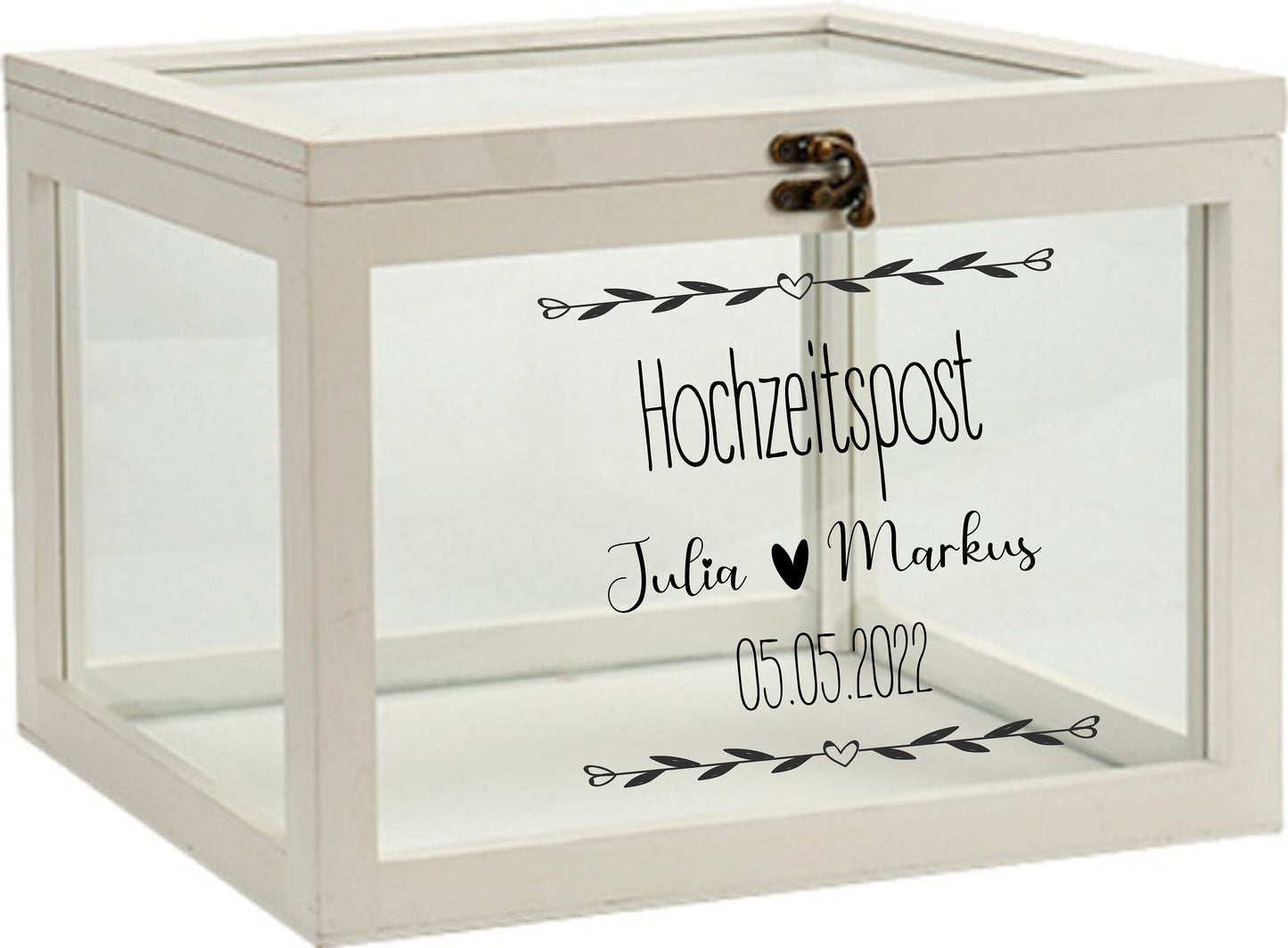 Autocollant pour boîte aux lettres de mariage pour cadeaux d'argent de serre et cartes pour coeur de mariage personnalisé