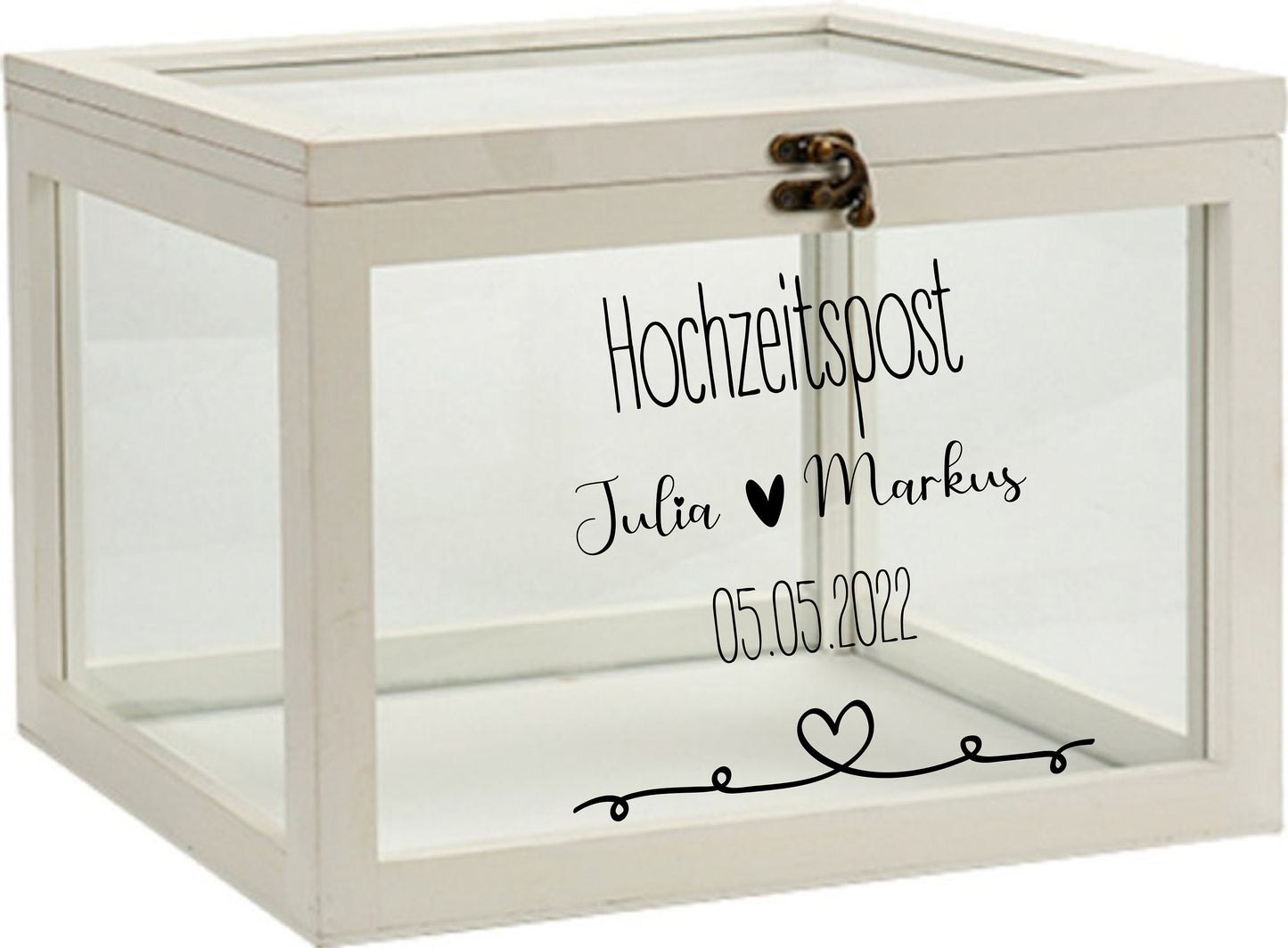 Autocollant pour boîte aux lettres de mariage pour cadeaux d'argent de serre et cartes pour coeur de mariage personnalisé
