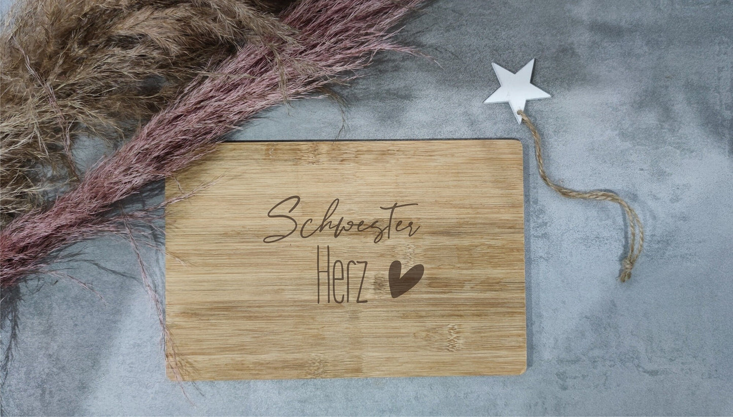 Frühstücksbrettchen Schwesterherz | Frühstücksbrettchen | Geburtstagsgeschenk | Geschenkidee | Frühstücksbrettchen personalisiert | Holz