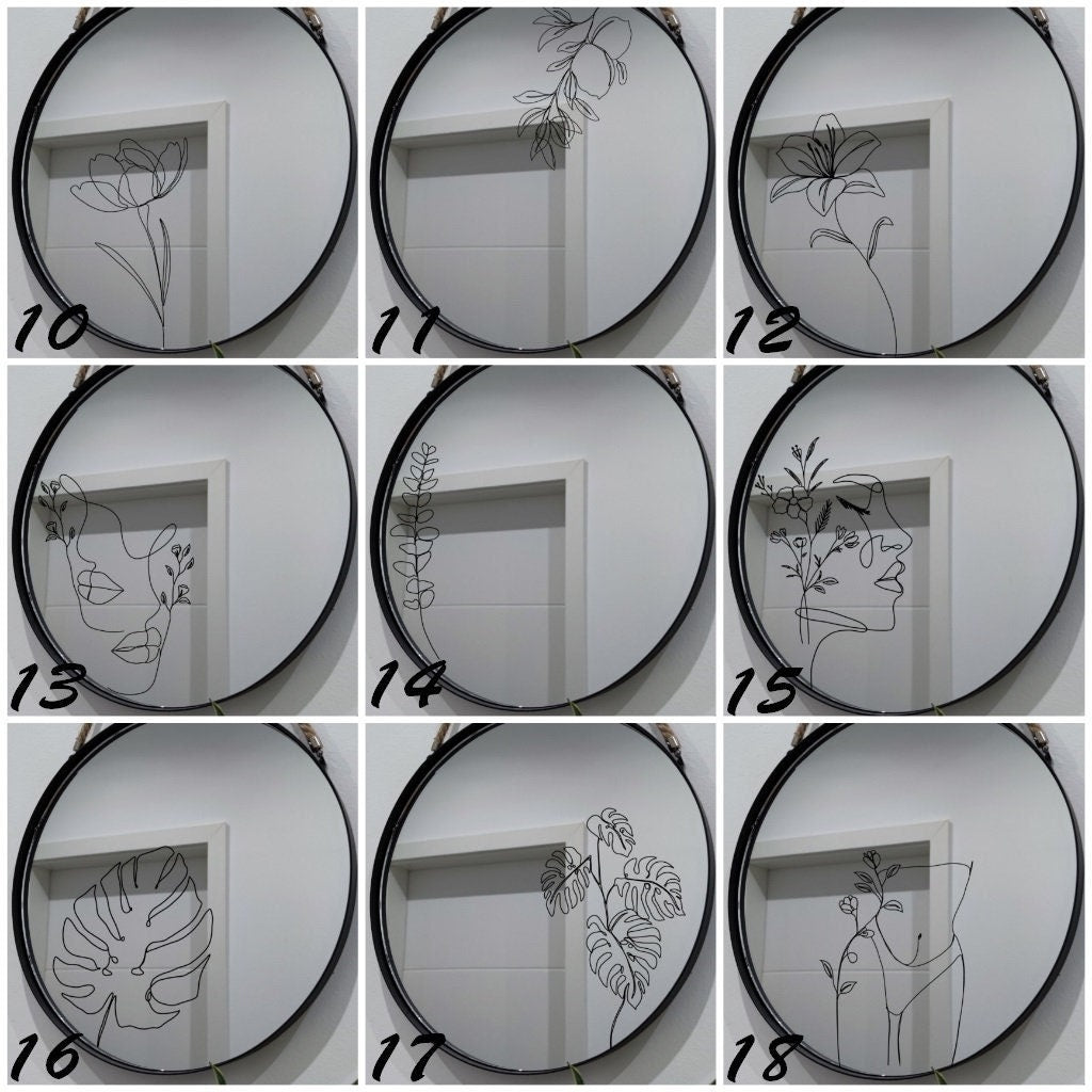 Spiegelaufkleber Lineart/Spiegelaufkleber 20cm/Sticker/Aufkleber/Dekor –  DNellyDesign