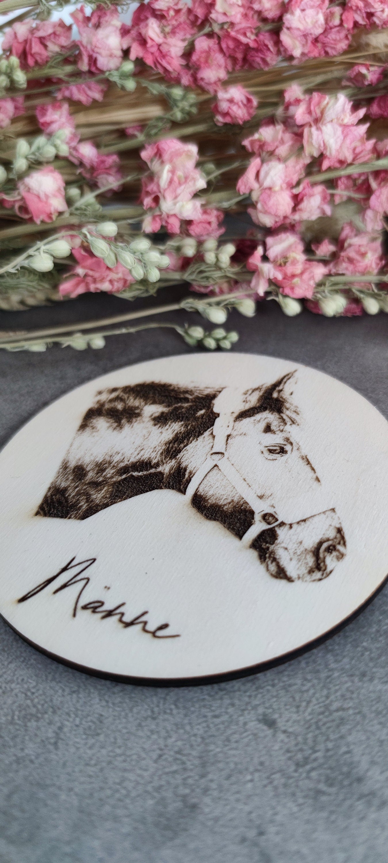 Photo engraving on wood/Photo engraving horse/Photo engraving dog/Photo engraving cat/Photo engraving child/