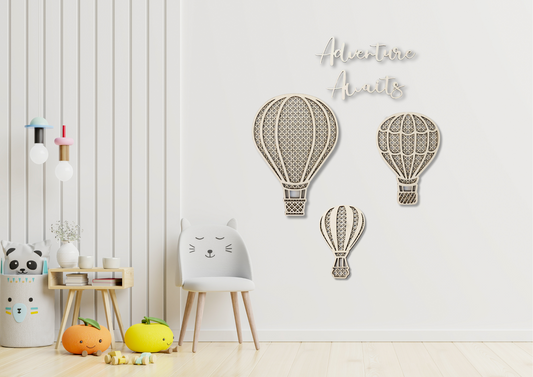 Hot air balloons Adventure Awaits/lettering for the wall/children's room decoration/lettering for children's room/birthday gift
