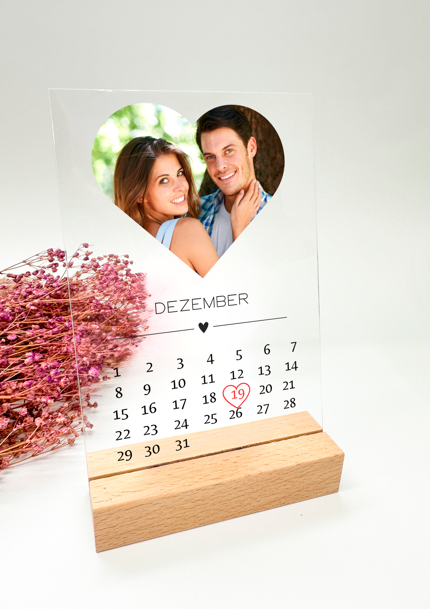 Hochzeitsfoto auf Acrylglas mit Kalender/Hochzeitsgeschenk/Geschenk zur Hochzeit