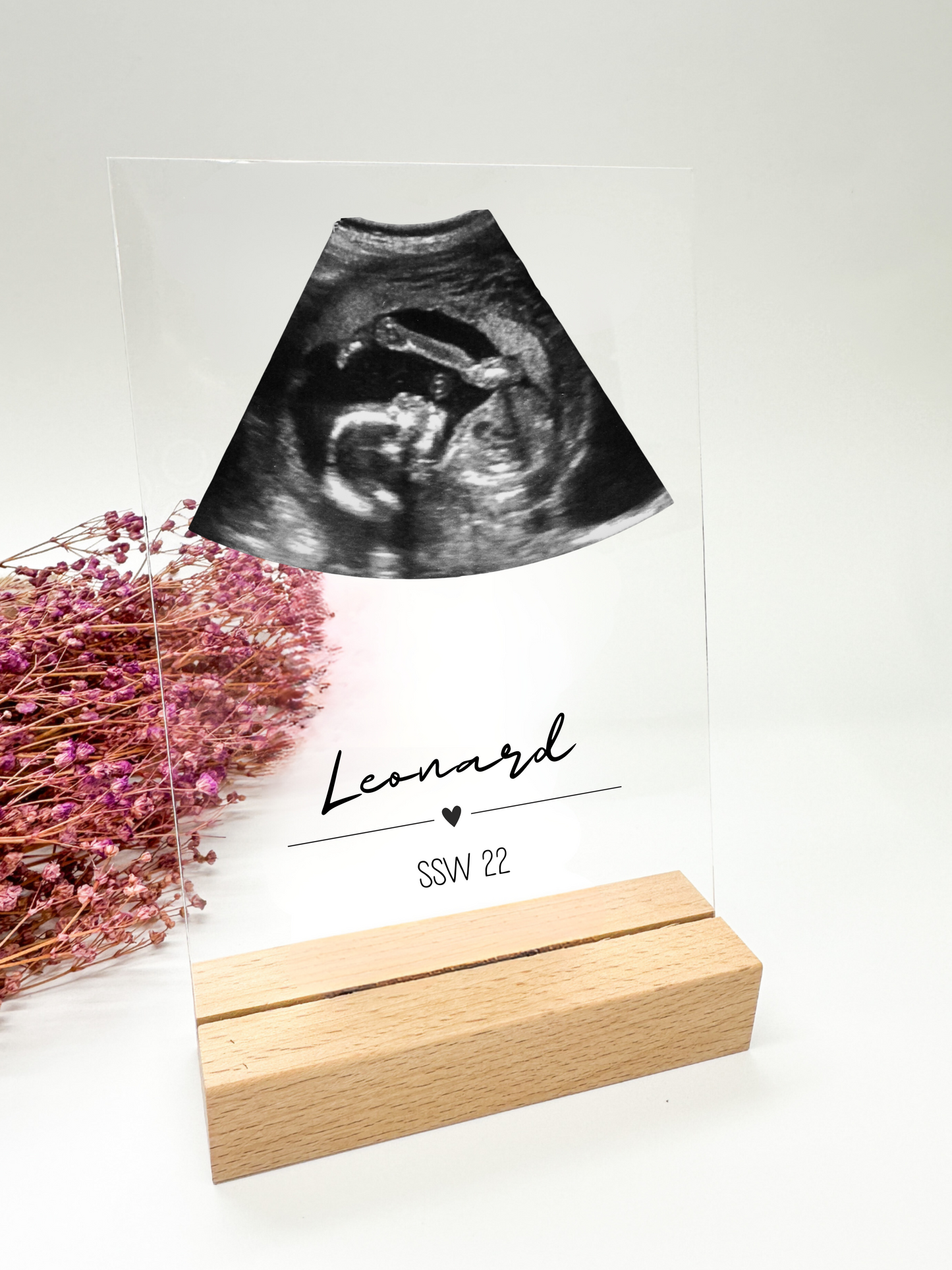 Ultrasound photo on acrylic glass/gift for parents/birthday gift/mother gift/father gift