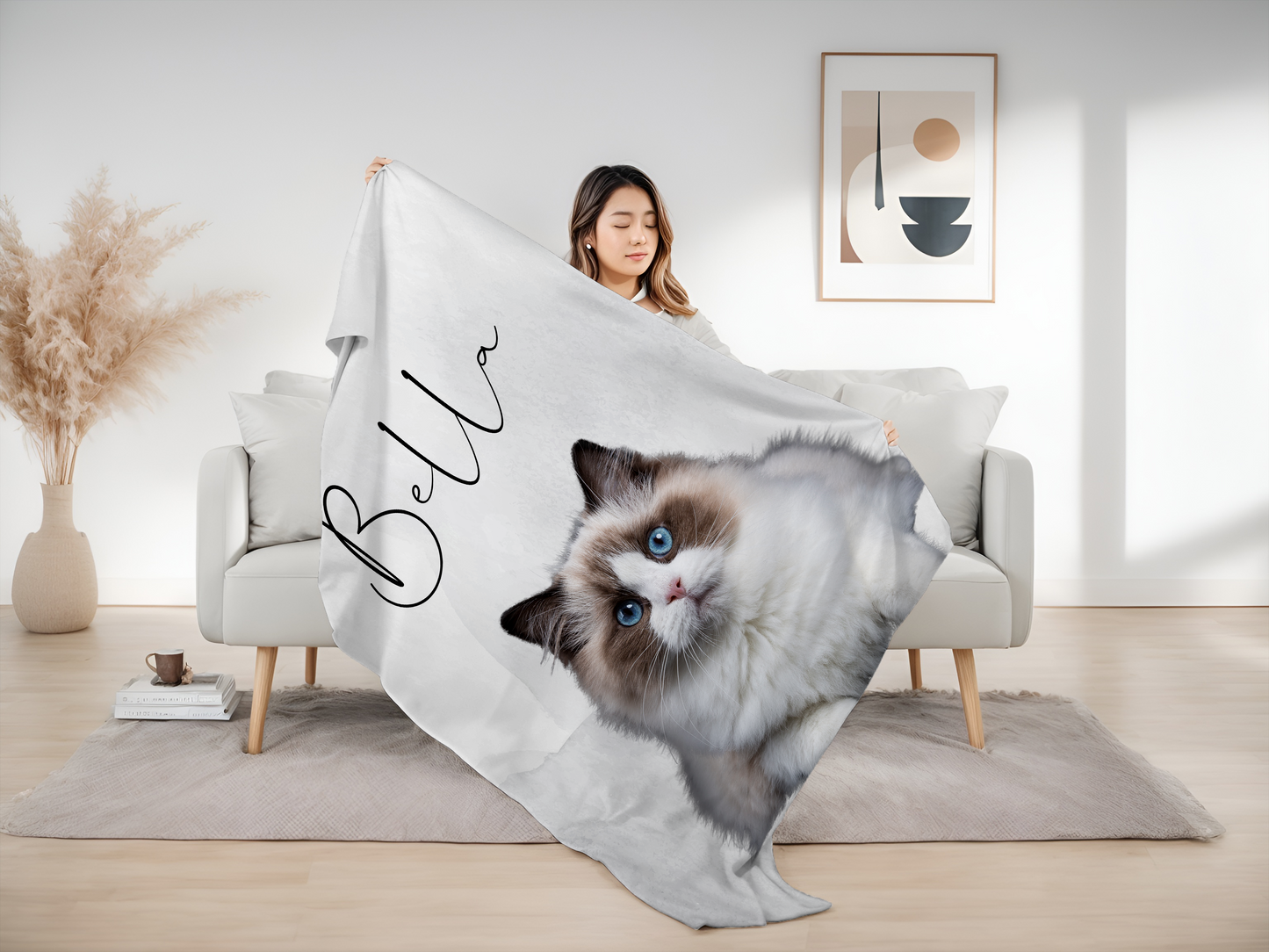 Cuddly blanket with your animal + name
