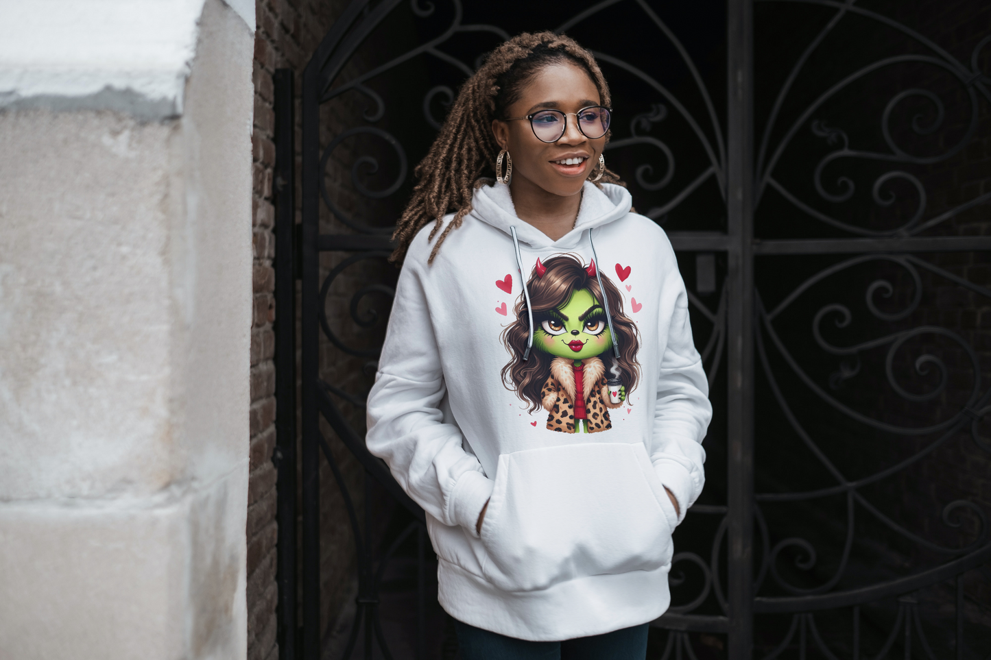 Grinch Mädchen Teufel- Basic Unisex Hoodie