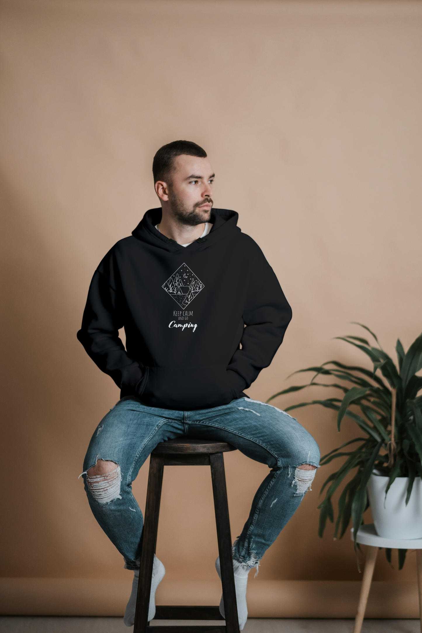 Camping Hoodie with Embroidery - Unisex Hoodie