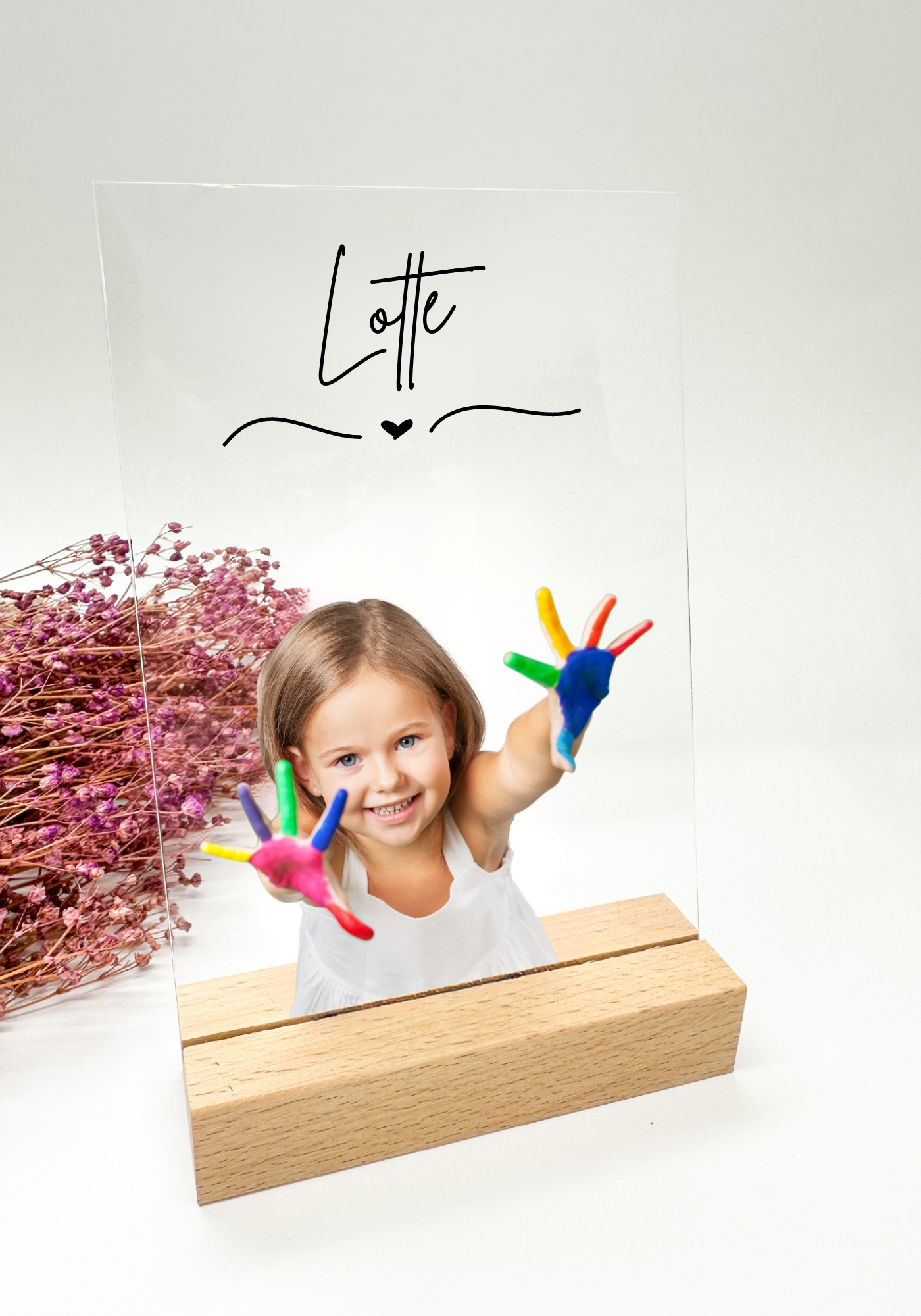 Photo d'enfant sur verre acrylique/cadeau pour parents/cadeau anniversaire/cadeau mère/cadeau père