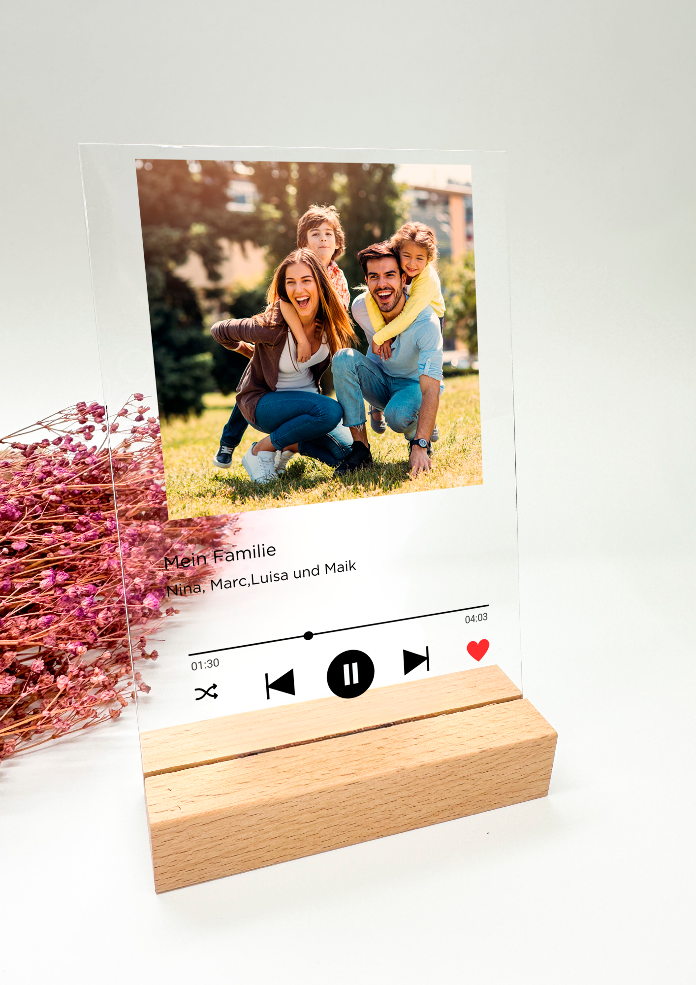 Musikbild auf Acrylglas/personalisierte Song Platte/Geschenk für Familien