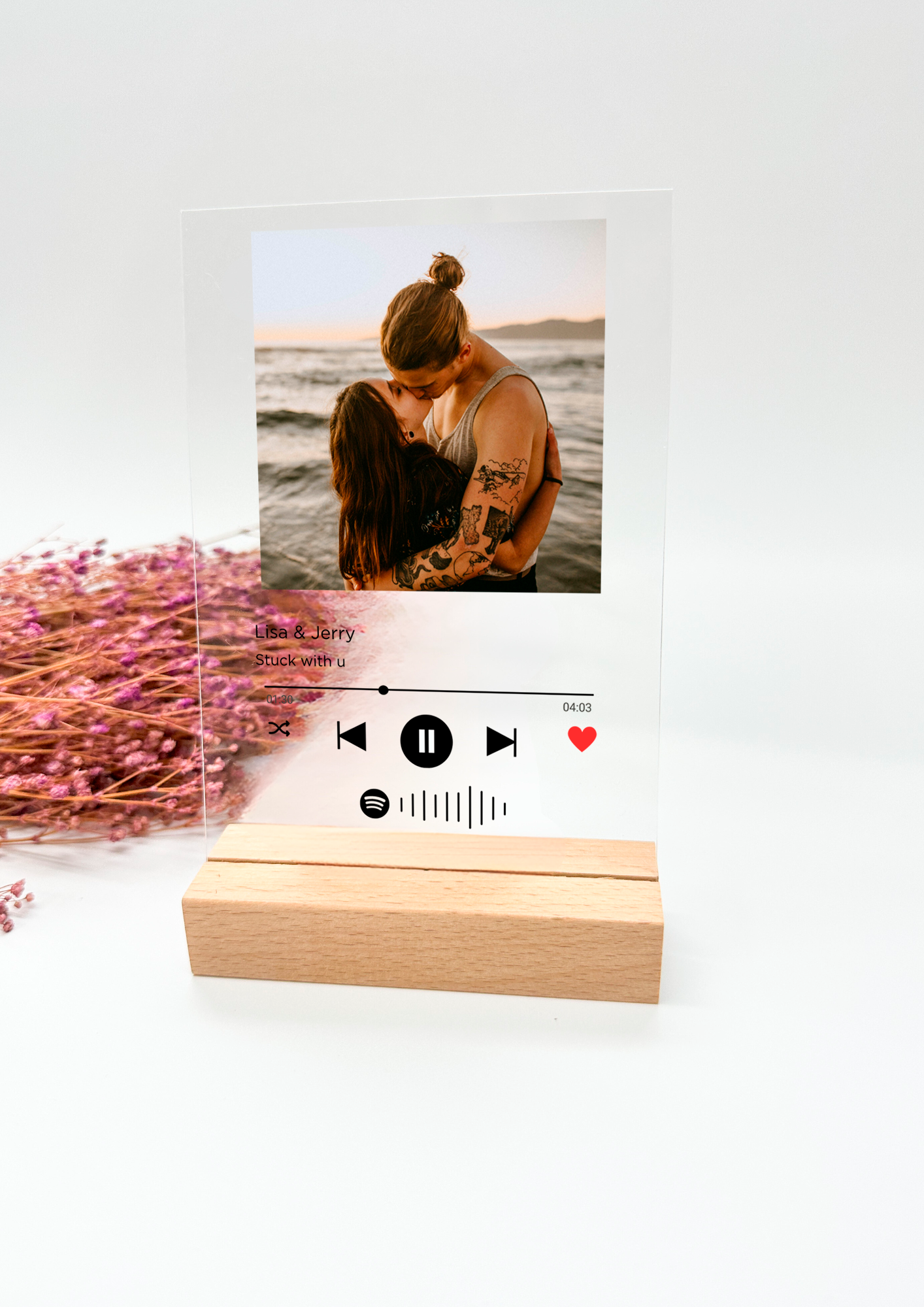 Image musicale sur acrylique/enregistrement de chanson personnalisé/couples cadeaux