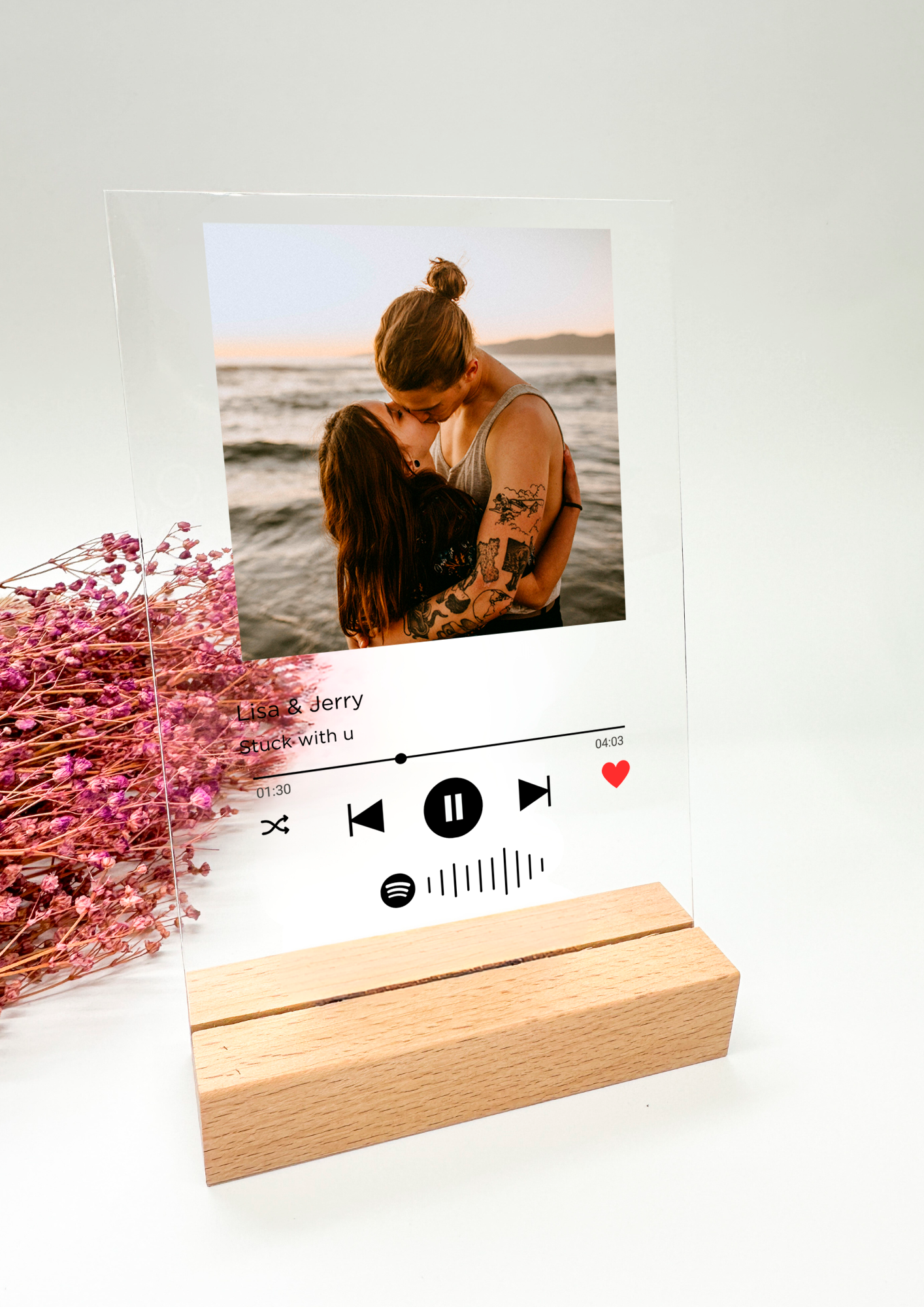 Image musicale sur acrylique/enregistrement de chanson personnalisé/couples cadeaux