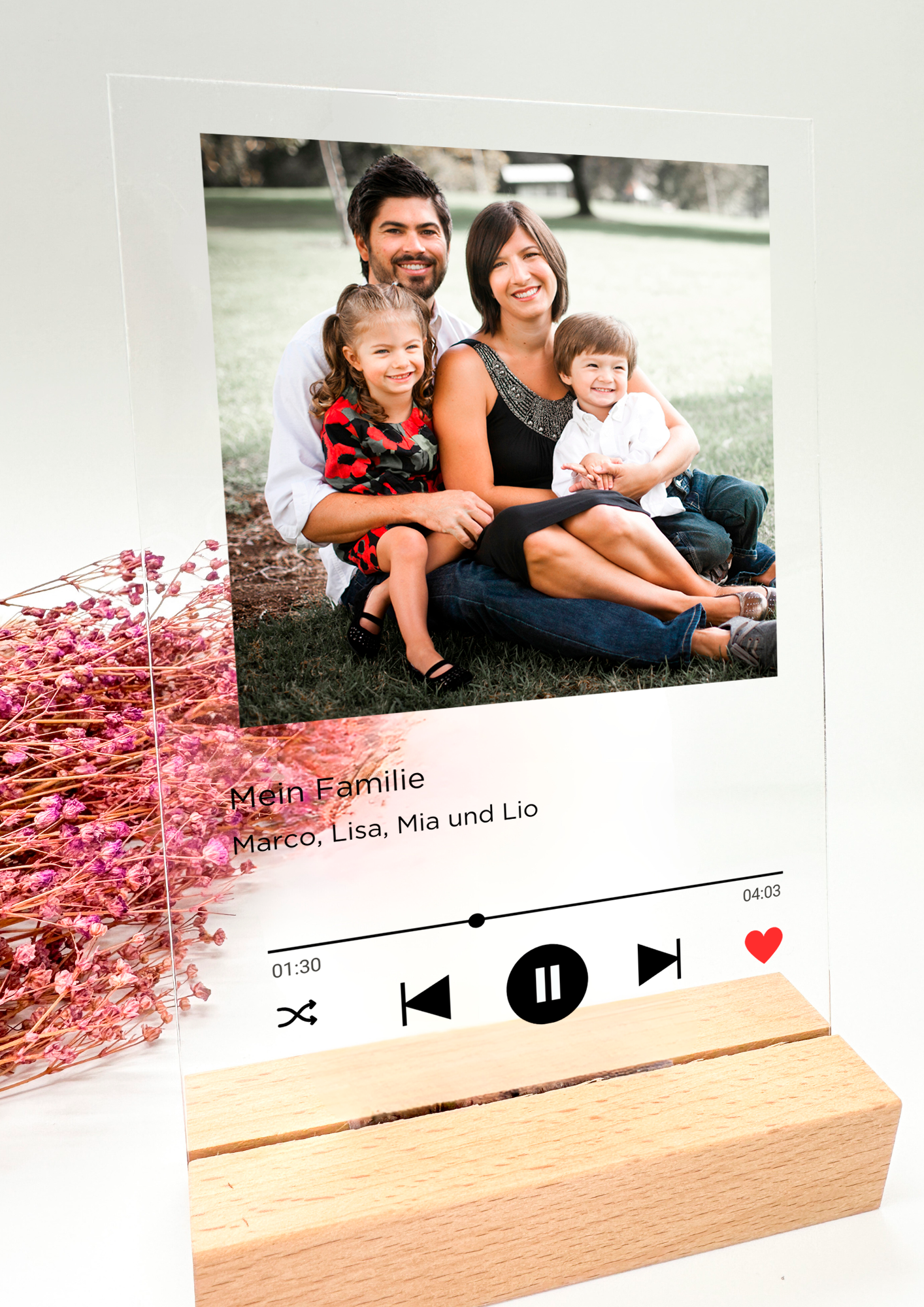 Music picture on acrylic glass/personalized song record/gift for families