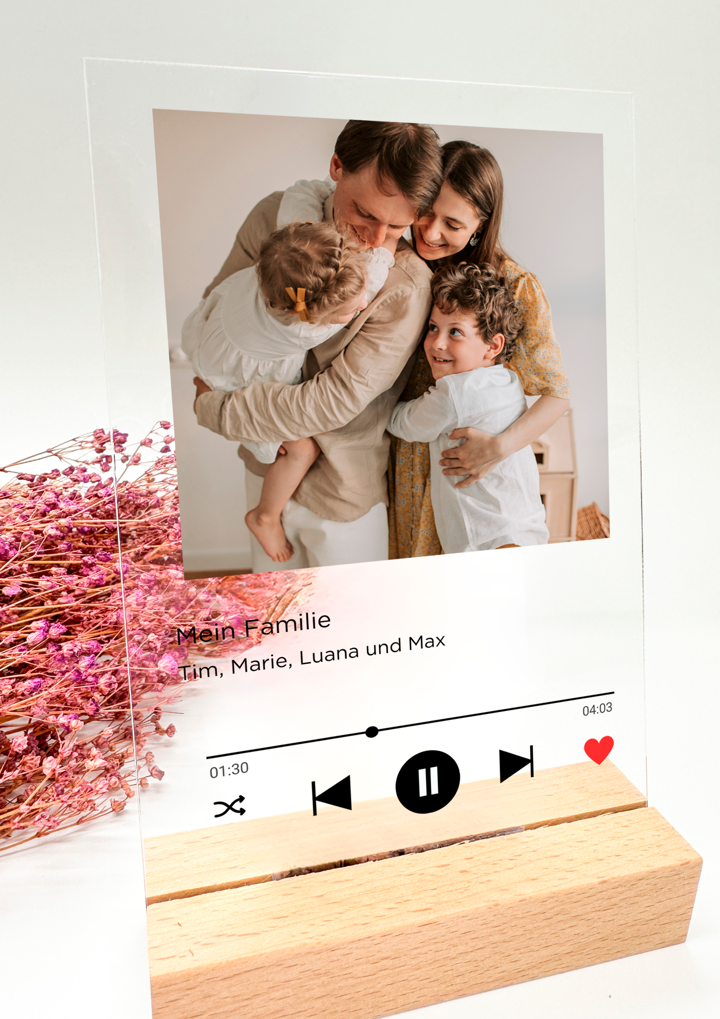 Musikbild auf Acrylglas/personalisierte Song Platte/Geschenk für Familien