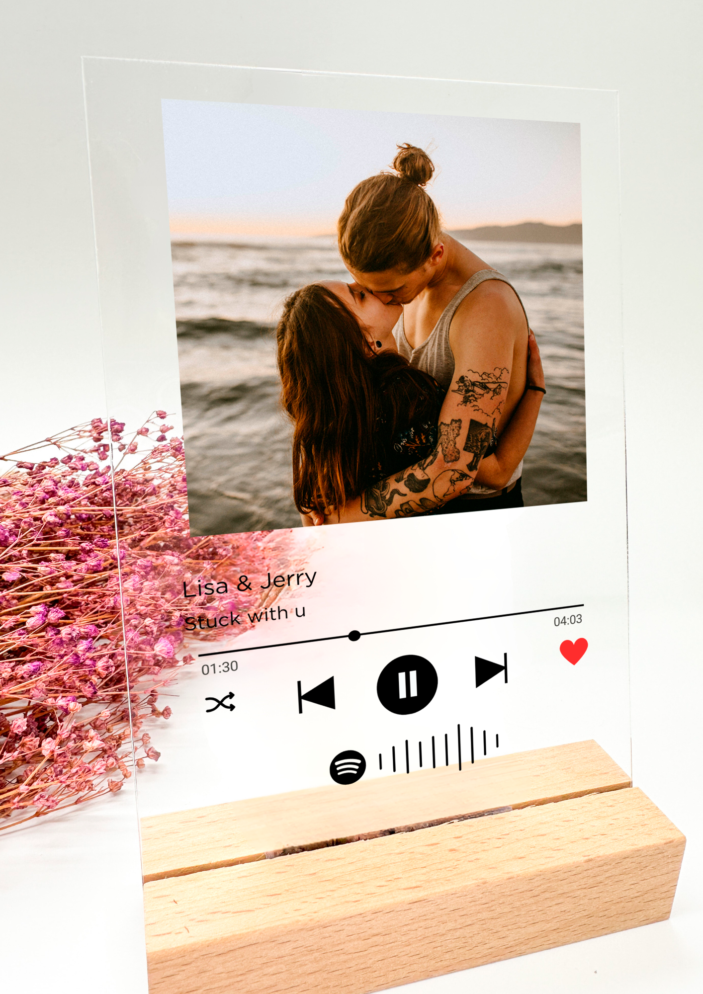 Music picture on acrylic/personalized song record/gift couples