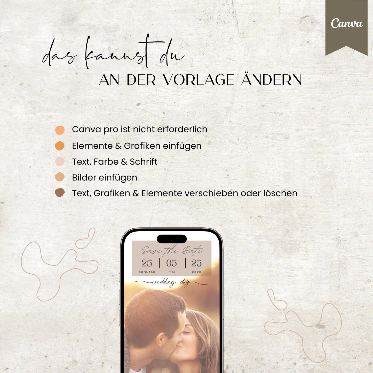 Digitale Save the Date Karte | Vorlage Einladung | Foto | digitale Einladung | Einladung | Card | Hochzeit | Canva Vorlage