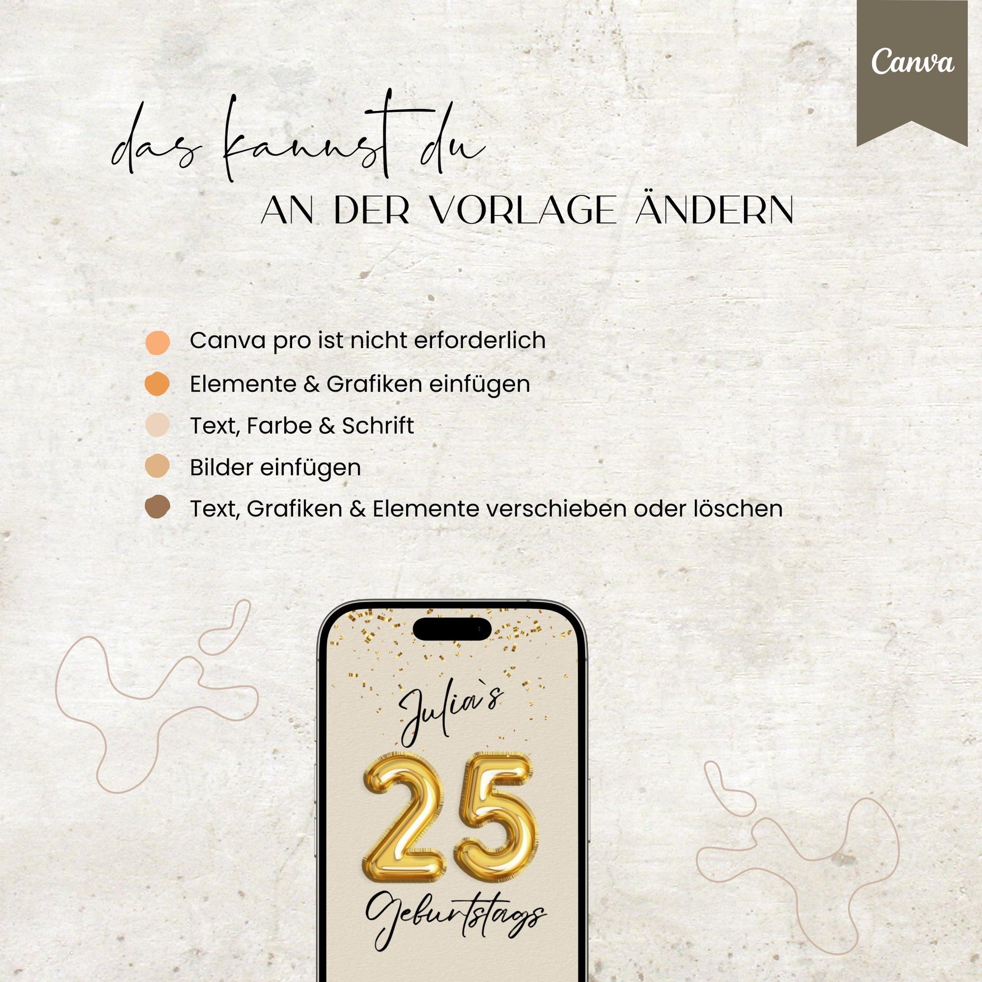 Digitale Geburtstagseinladung | Vorlage Einladung | Foto | digitale Einladung | Einladung | Card | Geburtstag | Canva Vorlage