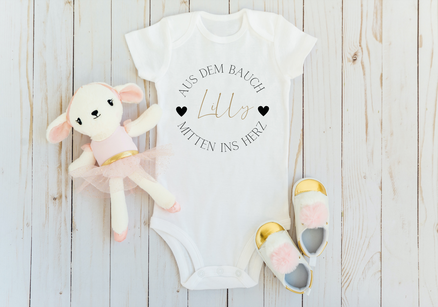 Baby bodysuit/newborn/from the stomach to the heart/announce pregnancy/bodysuit/personalized/birth/gift