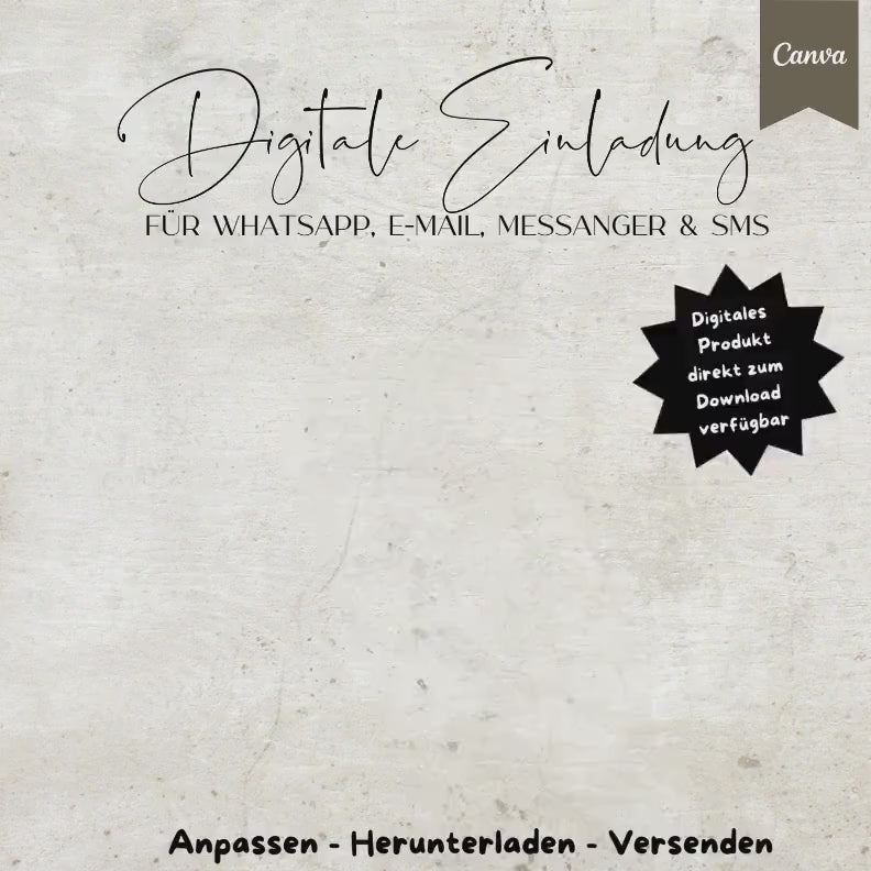 Digitale Geburtstagseinladung | Vorlage Einladung | Foto | digitale Einladung | Einladung | Card | Geburtstag | Canva Vorlage