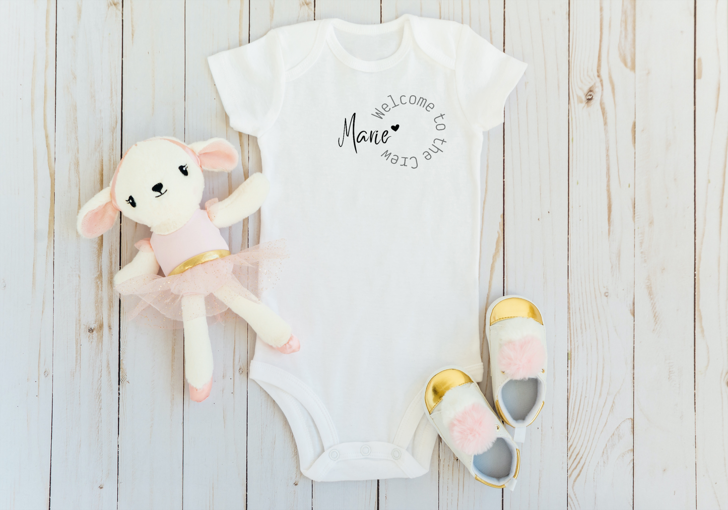 Babybody/Newborn/Welcome to the Crew/Pregnancy Announcement/Bodysuit/Personalized/Birth/Gift