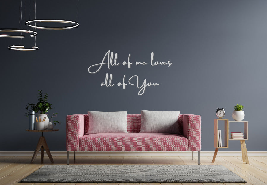 All of me loves all of you Schriftzug aus Holz | Schriftzug für Fotowand | Schriftzug für Wohnzimmer | Wanddekoration | Schriftzug für die Wand | Wanddeko